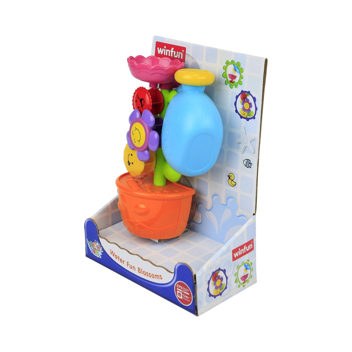 Winfun Water Blossom Bath Toy with Spinning Flowers and Watering Can Suction Cup Bath Time Playset for Toddlers and Kids Ages 12 Months to 6 Years