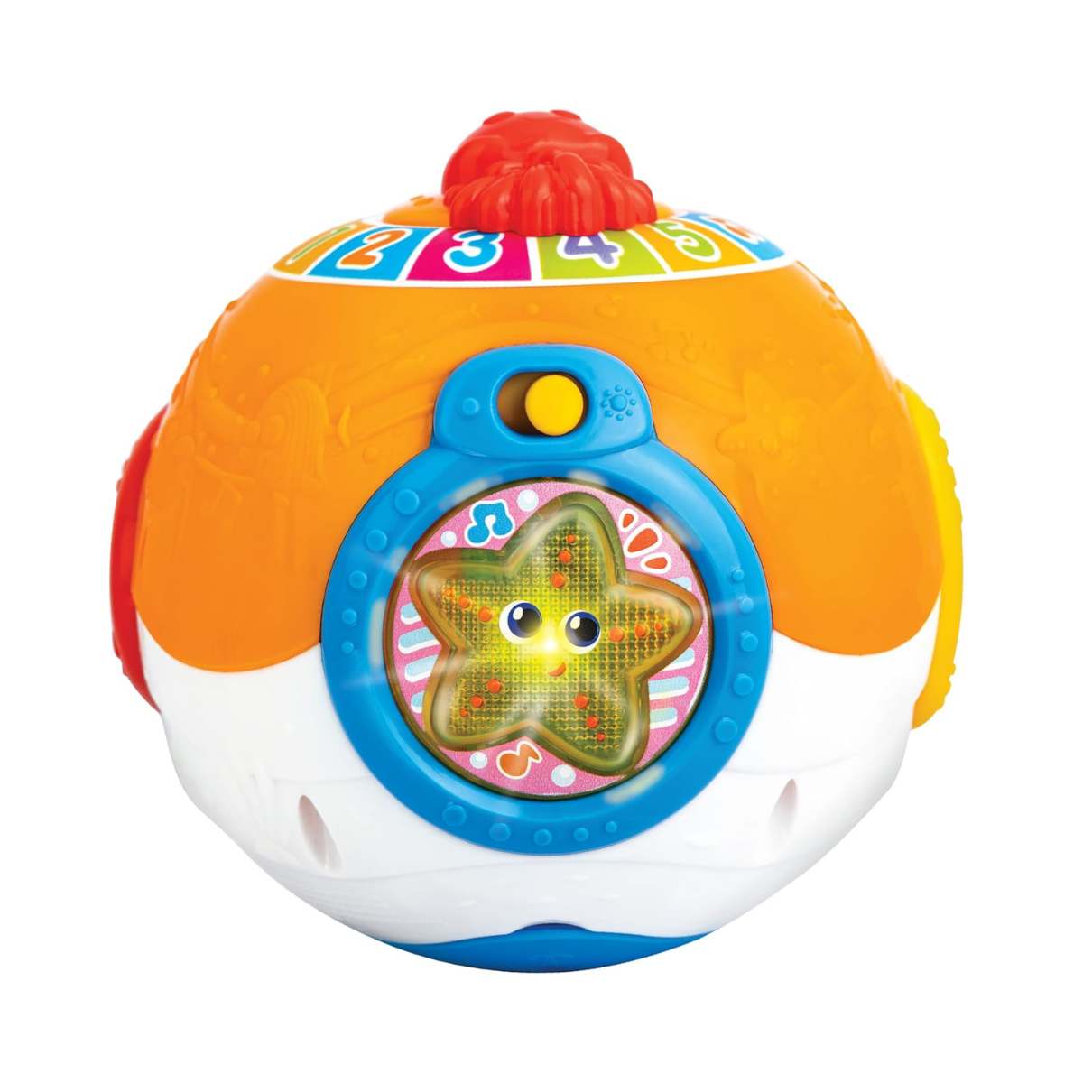 Winfun Roll and Learn Activity Ocean Ball, Musical Light Up Crawling Toy for Babies, Interactive Ocean Theme Learning Ball