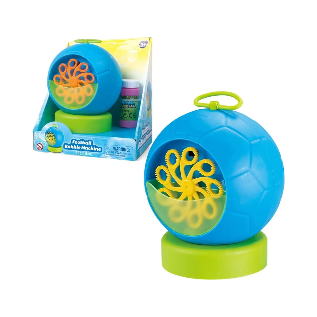 Fubbles Football Bubble Machine, Foam PVC Soccer Ball Design, Automatic Bubble Maker, Includes Bubble Solution, Outdoor Play Toy, Size 5, Ages 3+