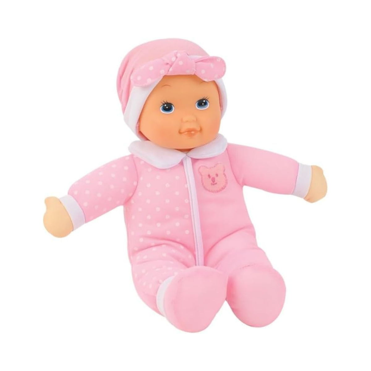 Bambolina Dimian FB373 My First Doll Soft 34 cm Cuddle Doll with Kiss Sound Washable Clothes for Toddlers Ages 2 and Up