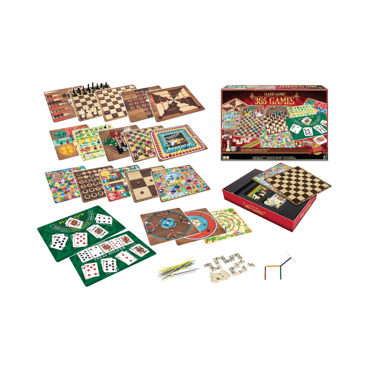 Ambassador Classic Games, 365 Games, 10 Double-Sided Boards, Ages 6+