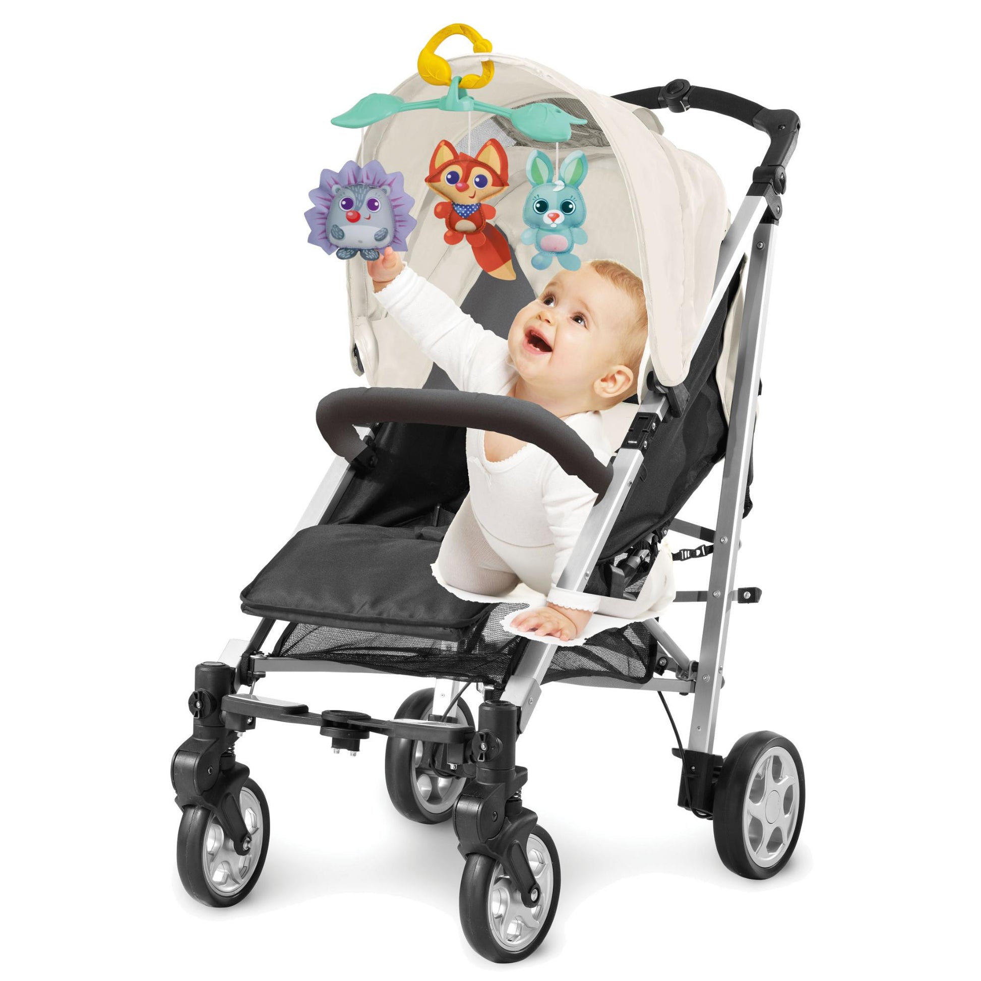 Winfun 3-in-1 Woodland Friends Soothing Mobile, Musical Crib Mobile, Stroller Toy & Light-Up Owl Pal for Babies 0+ Months