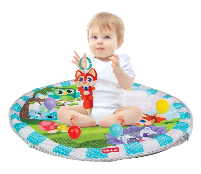 Winfun Play Gym & Ball Pit | Soft Baby Activity Mat with Detachable Arch, Hanging Toys & Play Balls | Multi-Stage Infant Activity Center with Tummy Time & Ball Pit Play | Developmental Toy for Ages 0+