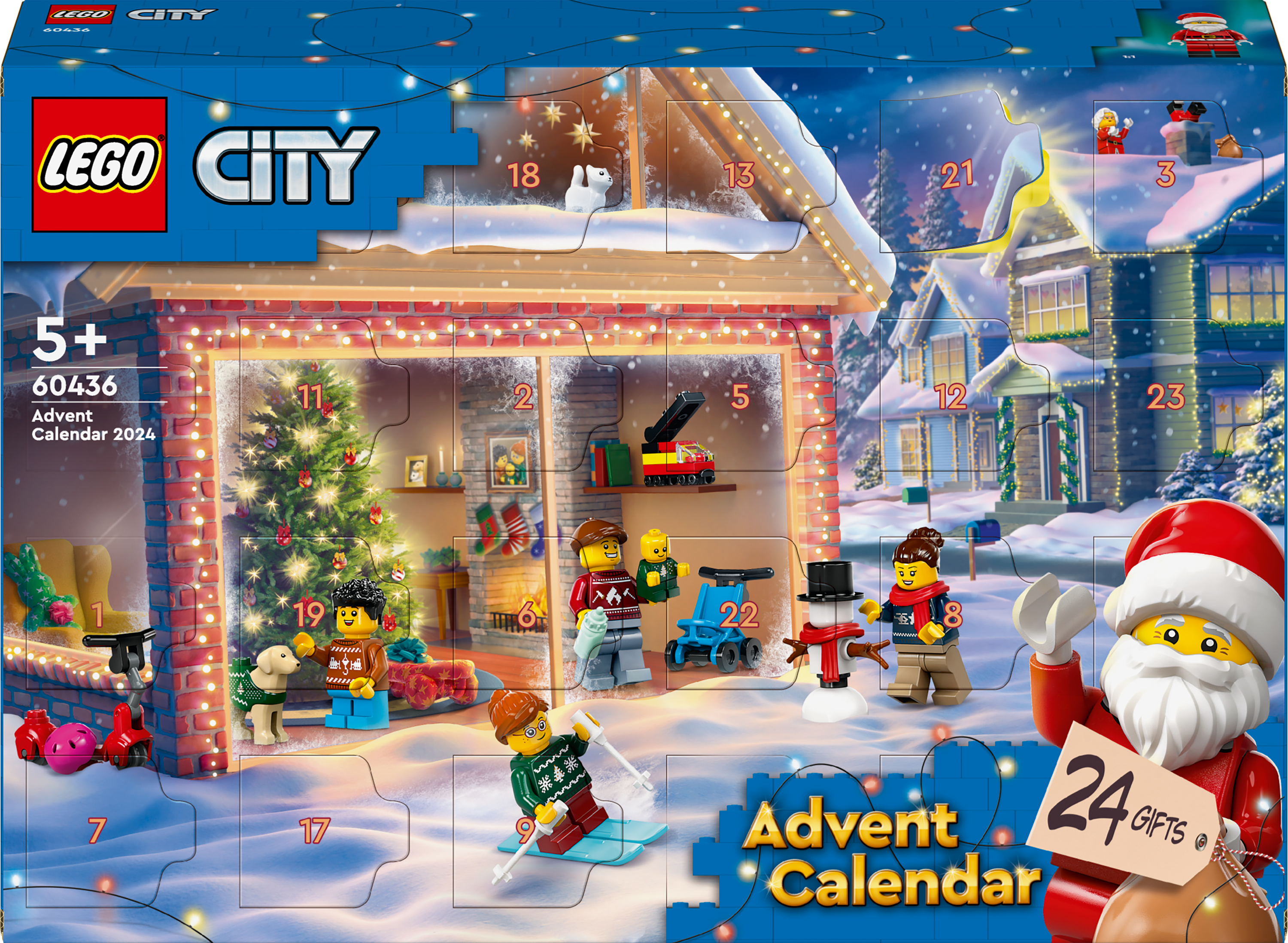 LEGO City 60436 City Advent Calendar 2024 Holiday Build & Play Set for Kids 5+
