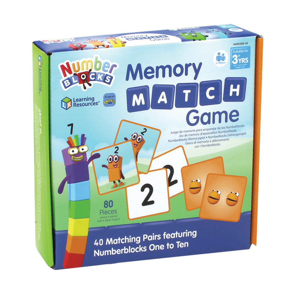 لعبة مطابقة الذاكرة Numberblocks من Learning Resources، لعبة مطابقة ممتعة وتعليمية للأطفال، منتج مرخص رسميًا من Learning Resources