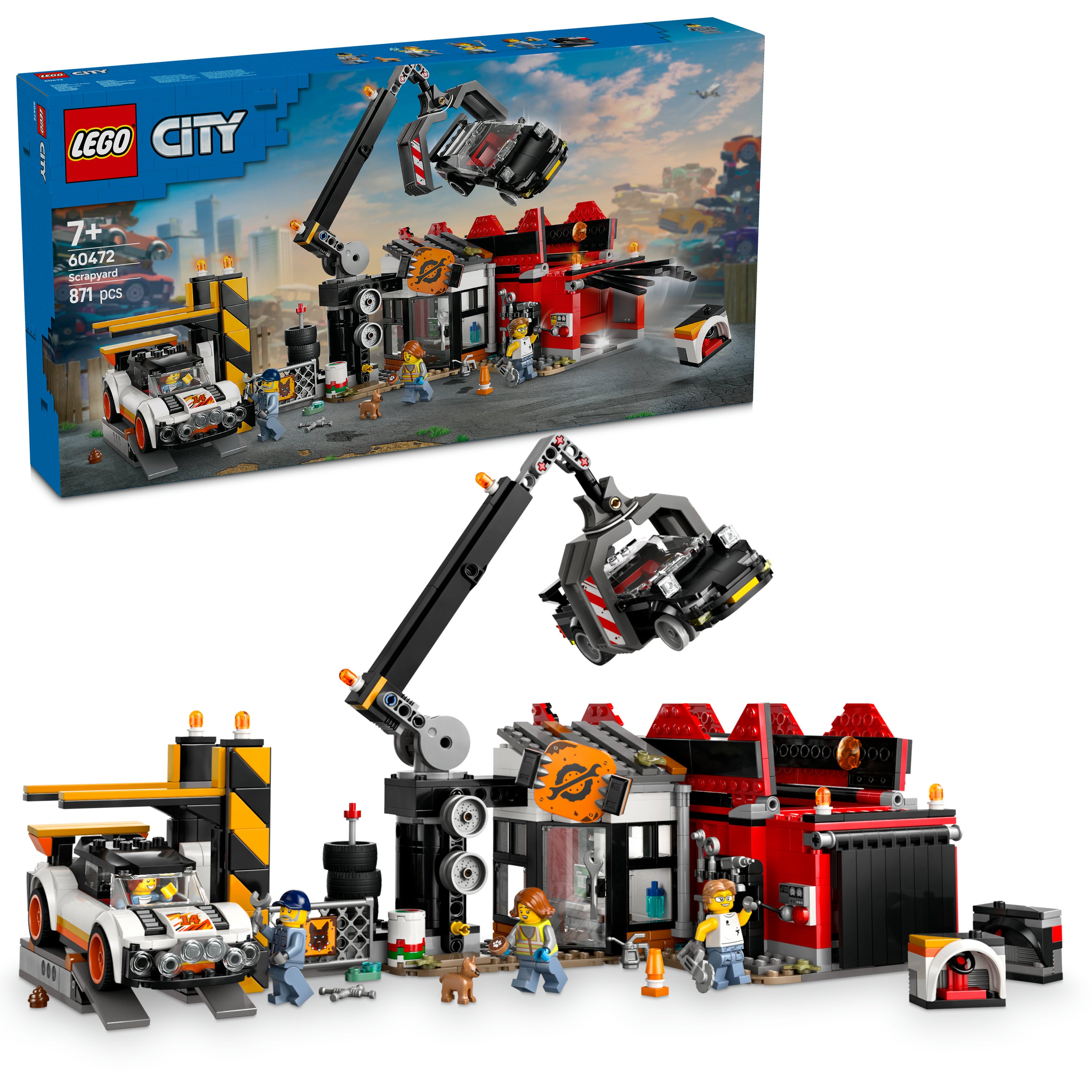 LEGO City 60472 Scrapyard with Cars V29 for Boys 7+ Creative Building Toy with Vehicles and Roleplay