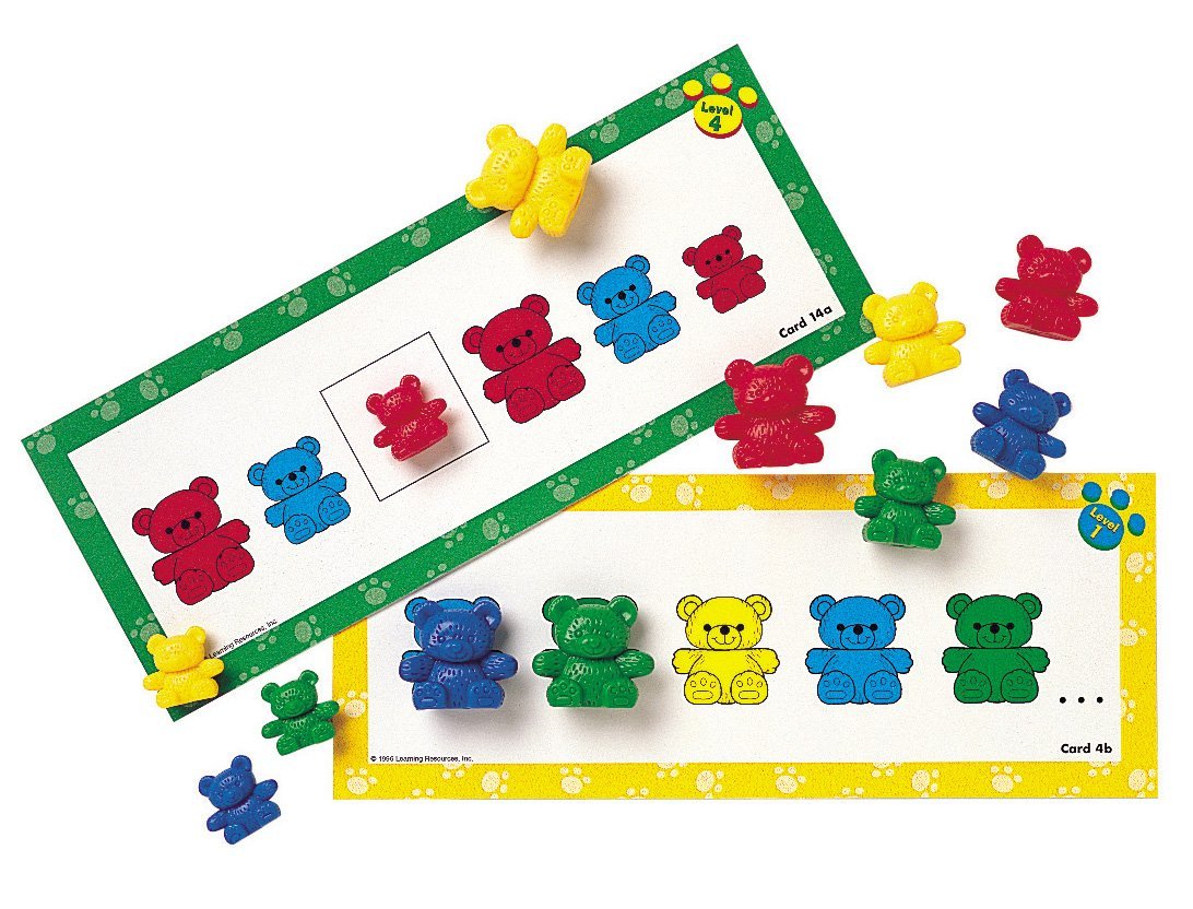 Learning Resources Three Bear Family Double-Sided Pattern Cards, Set of 16, Hands-On Maths Activities for Counting, Sorting & Patterning, Ideal for Classroom & Home Learning, Ages 3+