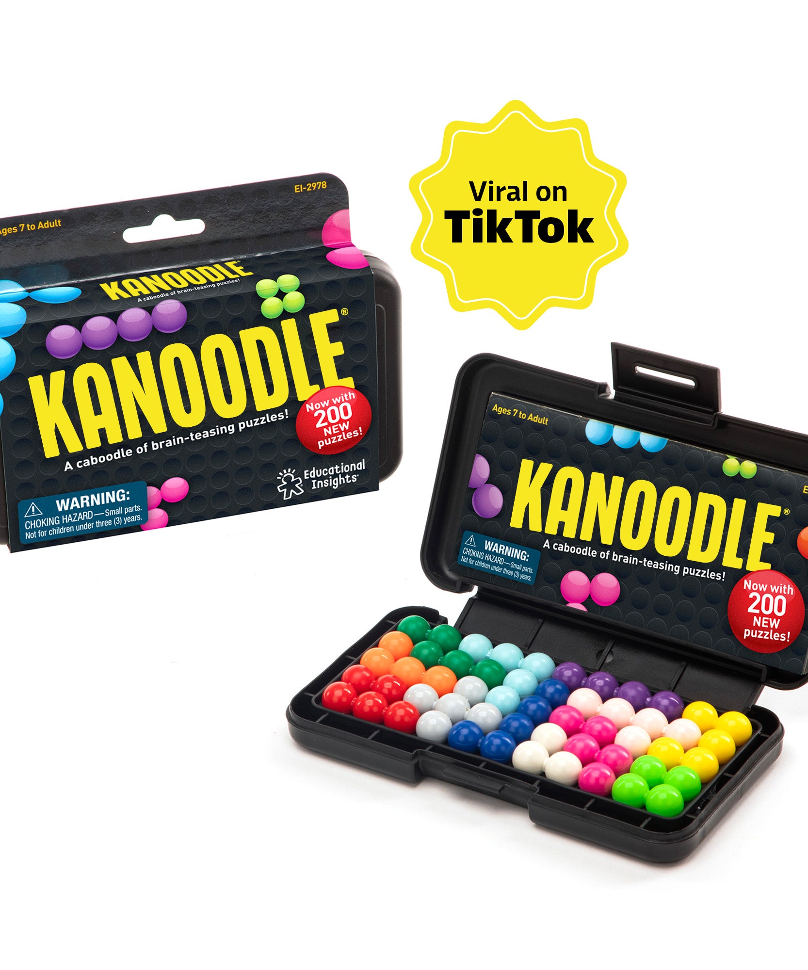 لعبة ألغاز كانودل من Learning Resources، 200 تحدي منطقي للأطفال والكبار، لعبة فردية ثنائية وثلاثية الأبعاد مع قطع ألغاز وكتيب وحافظة، لعبة STEM للأعمار من 7 سنوات فما فوق