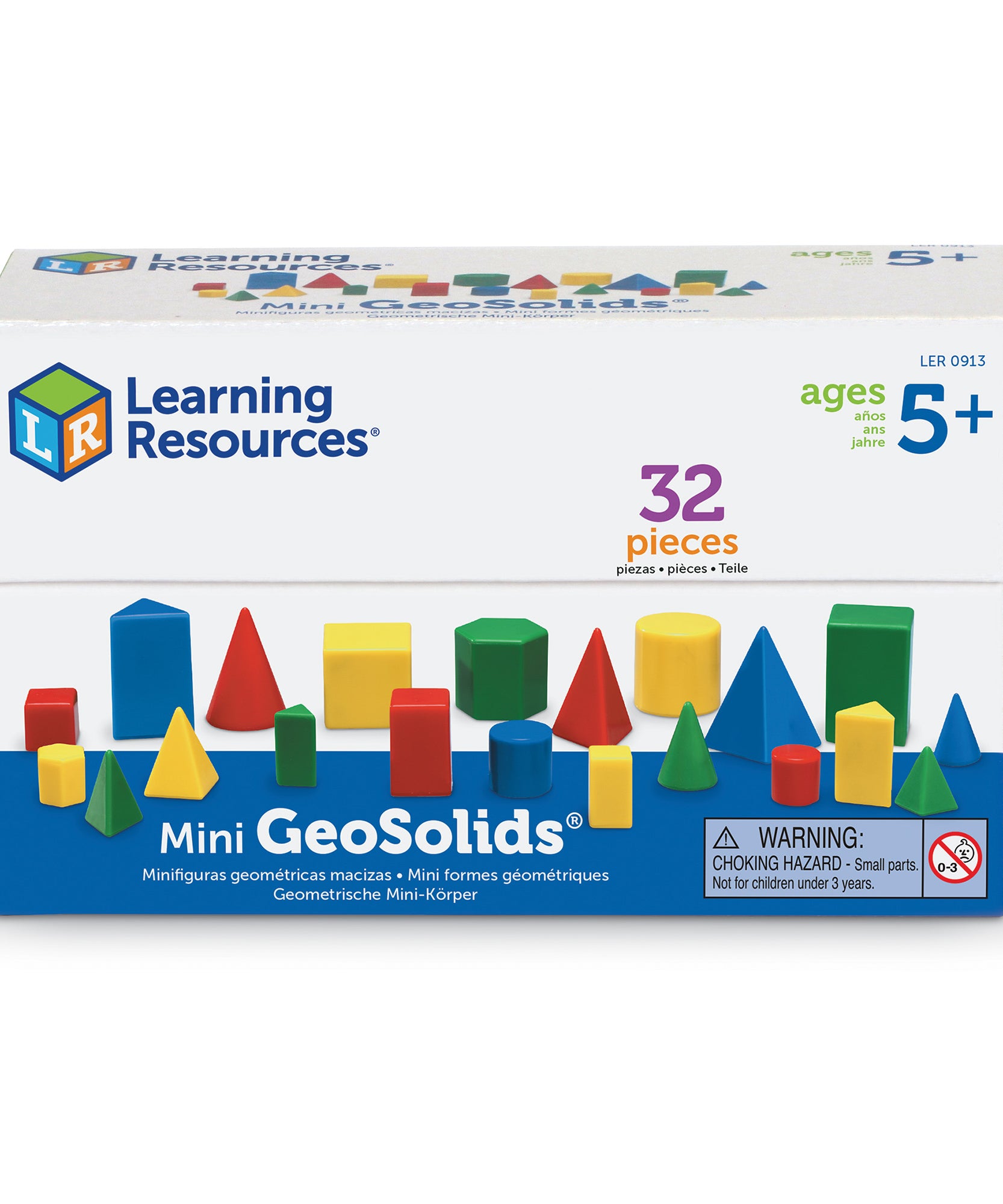 موارد تعليمية صغيرة من GeoSolids، مجموعة من 32 قطعة، مناسبة للأعمار من 5 سنوات فما فوق، أشكال هندسية ثلاثية الأبعاد عملية لمهارات الرياضيات المبكرة