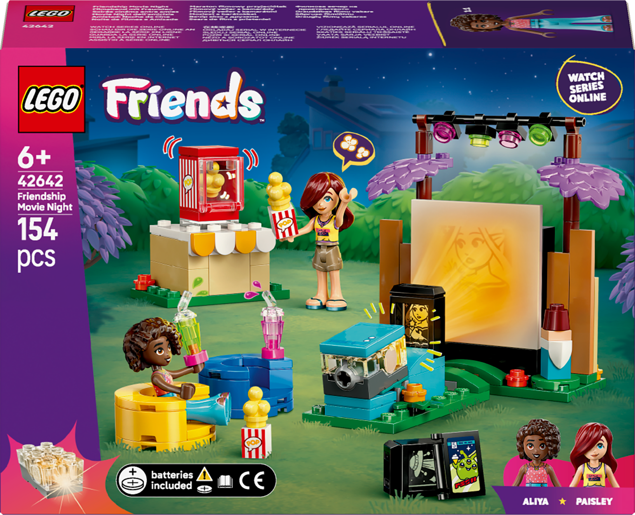 LEGO Friends 42642 Friendship Movie Night V29 for Girls 6+ Fun Mini Movie Theater Building Toy with Characters