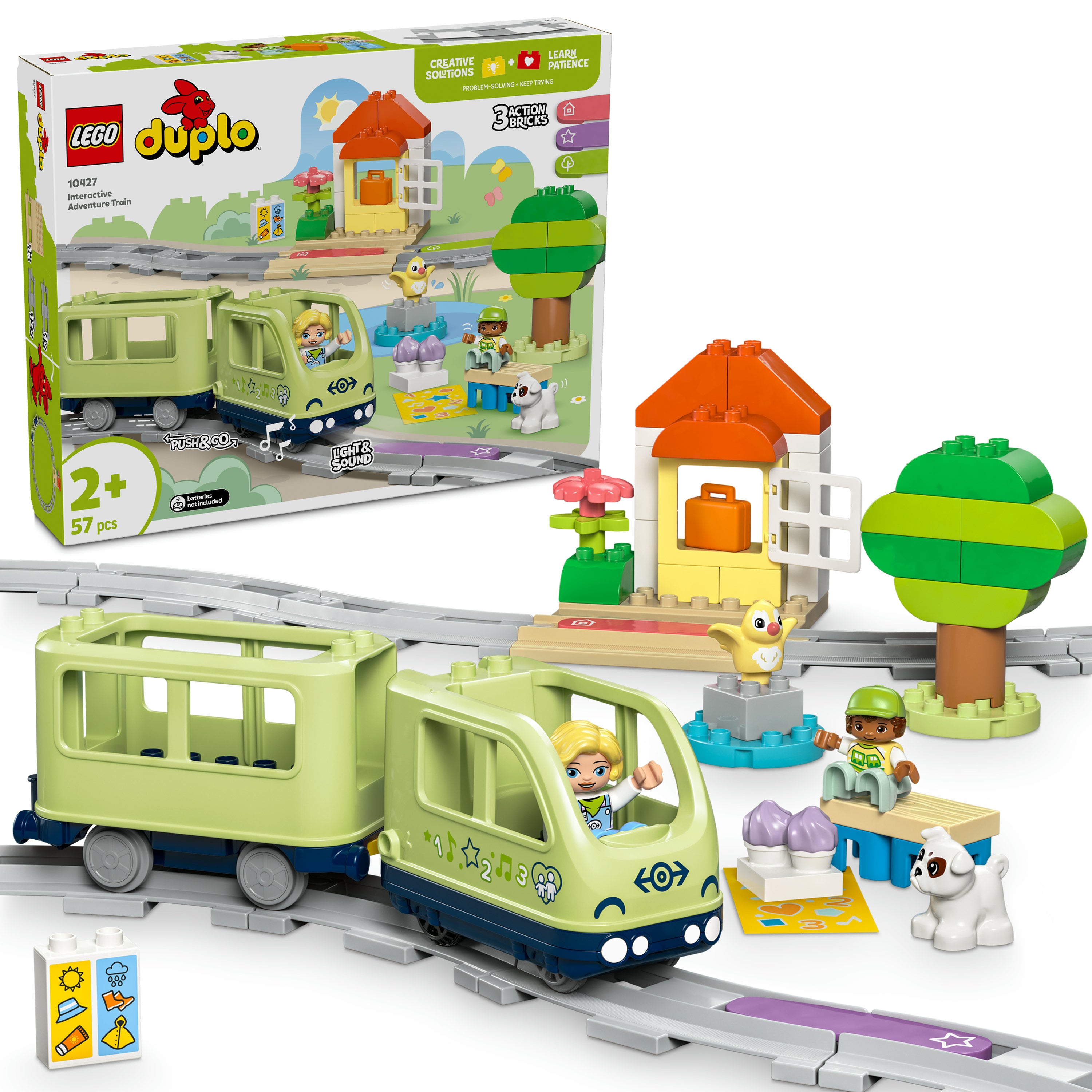 LEGO Duplo 10427 Interactive Adventure Train V29 for Unisex 2+ Toddler Friendly Playset with Train Wagons and Characters