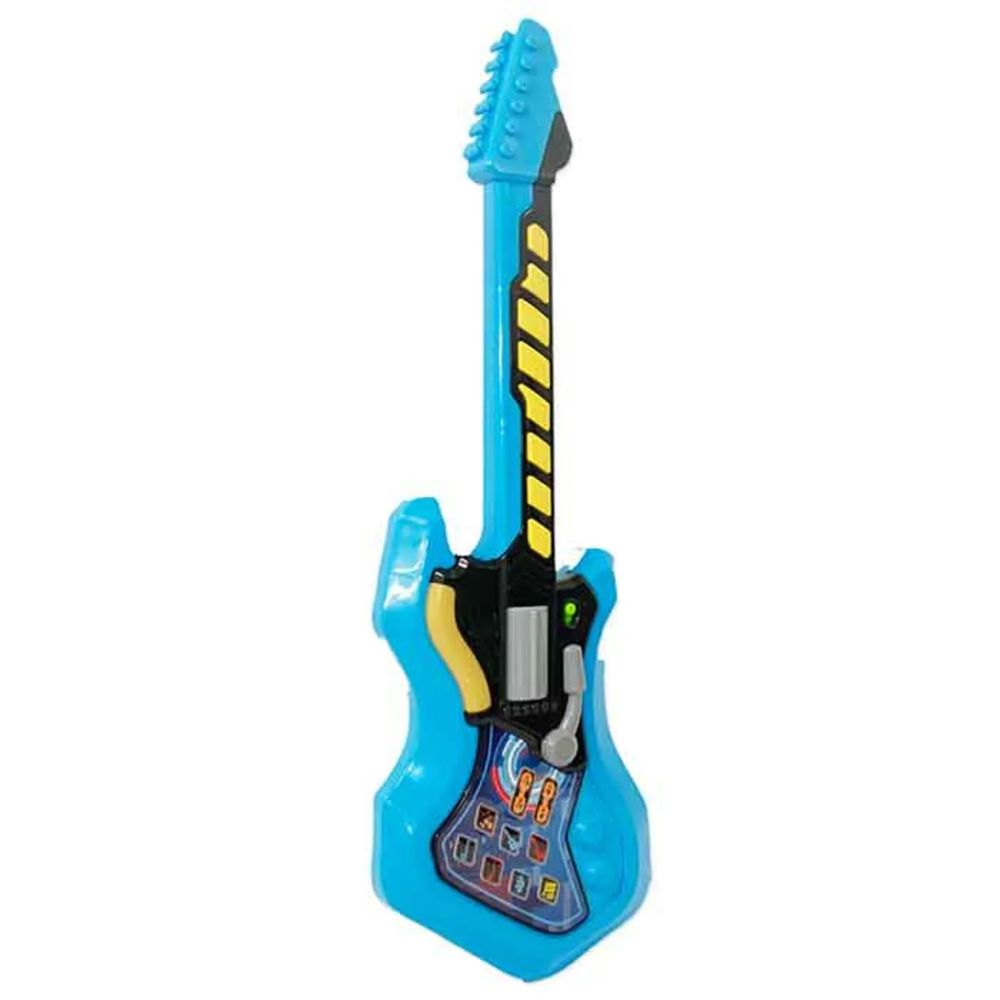 Winfun Cool Kids Rock Guitar Interactive Toy, Light Up Guitar with Fret Buttons and Sound Effects, Strum and Whammy Bar for Musical Play, 3 Years+