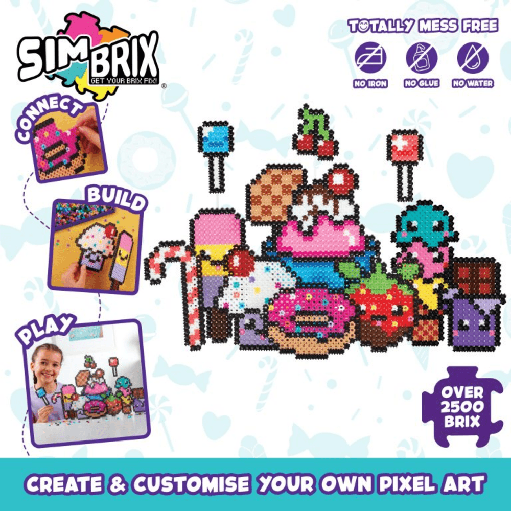 Character Options Simbrix Connect & Wow So Sweet Pack with 2500+ brix, 2D & 3D Pixel Arts and Crafts Construction Toy, Creative & Imaginative STEAM Building Toy for Boys & Girls Ages 5+