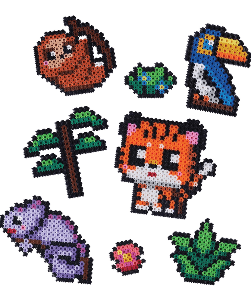 خيارات الشخصيات Simbrix Connect & Wow Jungle Party Pack مع أكثر من 1500 بريكس، لعبة بناء Pixel Arts and Crafts ثنائية وثلاثية الأبعاد، لعبة بناء STEAM إبداعية وخيالية للأولاد والبنات من سن 5 سنوات فما فوق