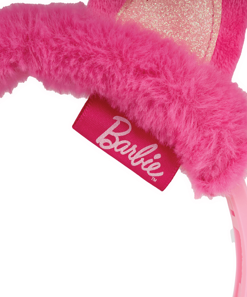 سماعات أذن سينكو كرييشنز باربي اللاسلكية القابلة للتعديل للتحكم في مستوى الصوت للأطفال، مزودة بميكروفون مدمج، وأدوات تحكم في مستوى الصوت، ومقبس صوت 3.5 ملم، مناسبة للأطفال من سن 3 سنوات فما فوق