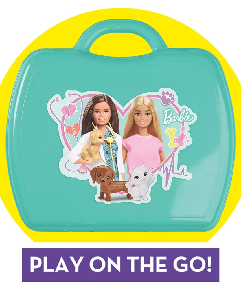مجموعة لعب عيادة باربي للحيوانات الأليفة من سينكو كرييشنز، 20 قطعة مع حقيبة حمل، لعبة لعب الأدوار مناسبة للأطفال من سن 3 سنوات فما فوق