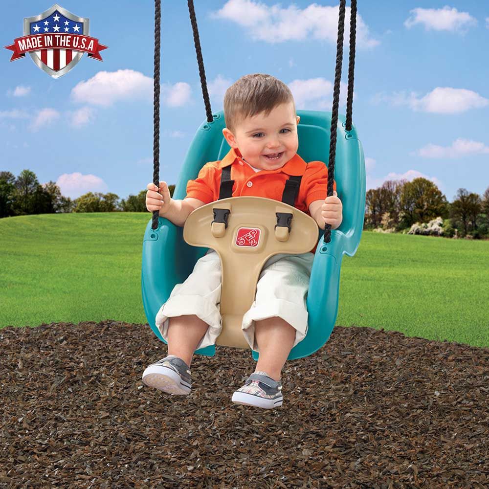Step2 Infant to Toddler Swing, Turquoise, 1-PK, Weather-Resistant Rope & Easy-Clean Seat