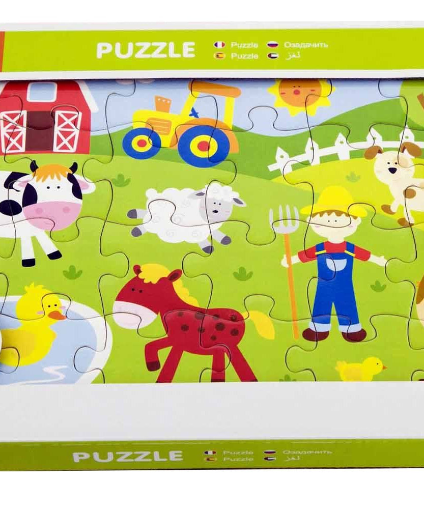 فيجا فارم، لعبة أحجية الصور المقطوعة من 24 قطعة، لعبة مونتيسوري الخشبية، تنمي المهارات الحسية والإدراكية والحركية الدقيقة، لعبة تعليمية للأطفال غير سامة وصديقة للبيئة، مناسبة للأولاد والبنات من عمر سنتين فما فوق