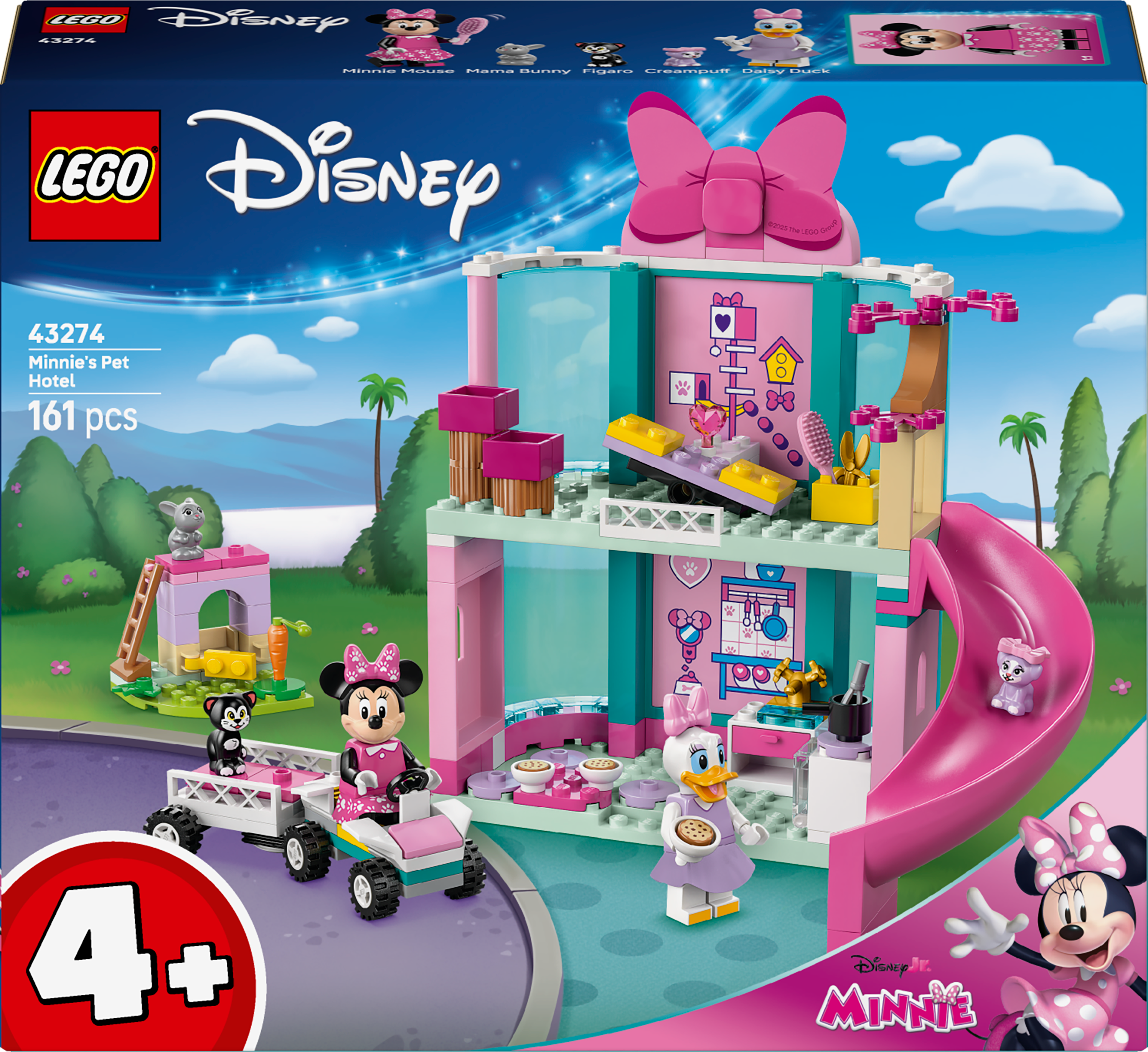 LEGO Disney 43274 Minnies Pet Hotel V29 for Unisex 4+ Animal Care Building Set Creative Disney Character Play Toy