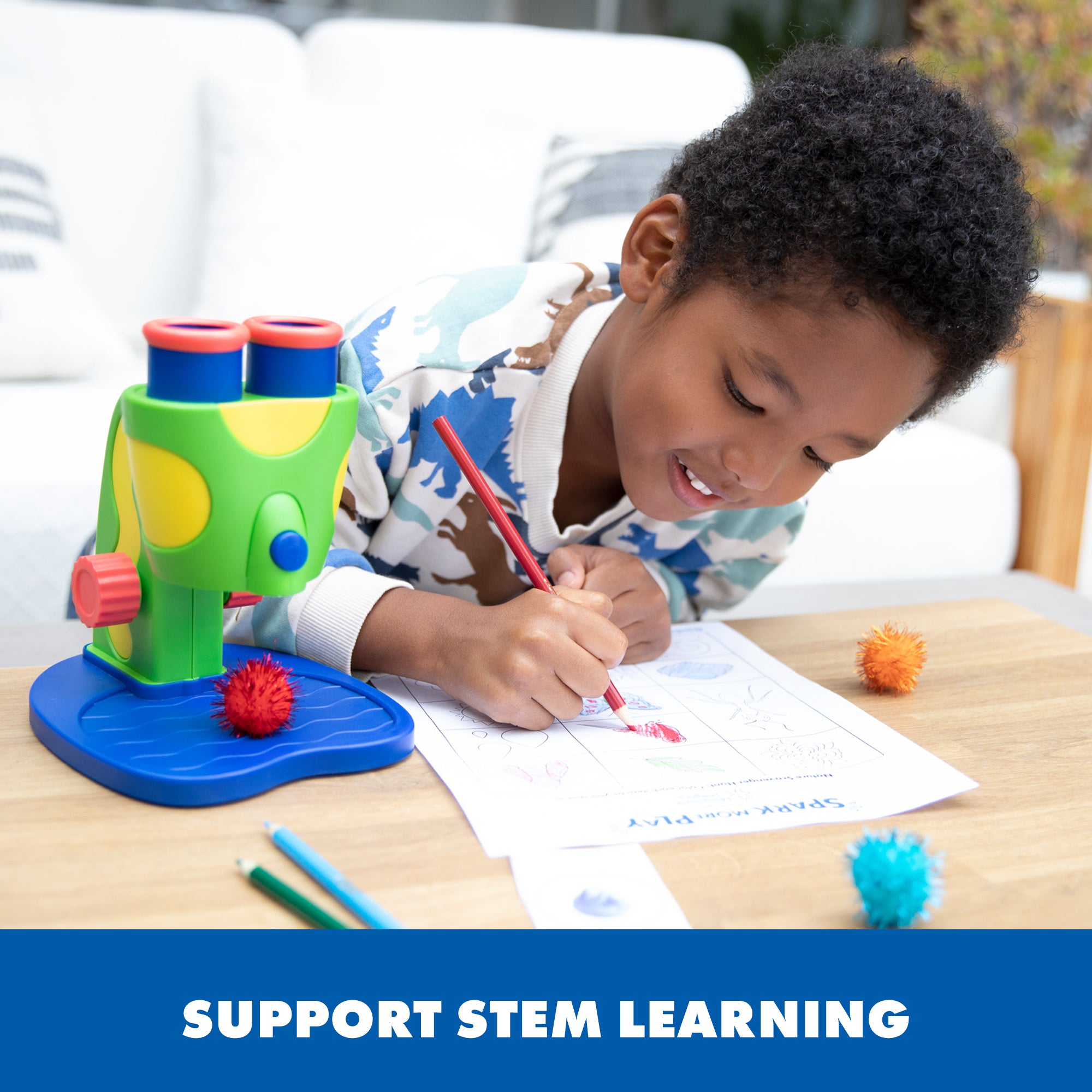 موارد تعليمية: جيو سفاري جونيور. مجهر "ماي فيرست ميكروسكوب"، أداة علمية للمبتدئين للأطفال مزودة بإضاءة LED وتركيز سهل، مناسبة لمرحلة ما قبل المدرسة، مناسبة للأعمار من 3 سنوات فما فوق