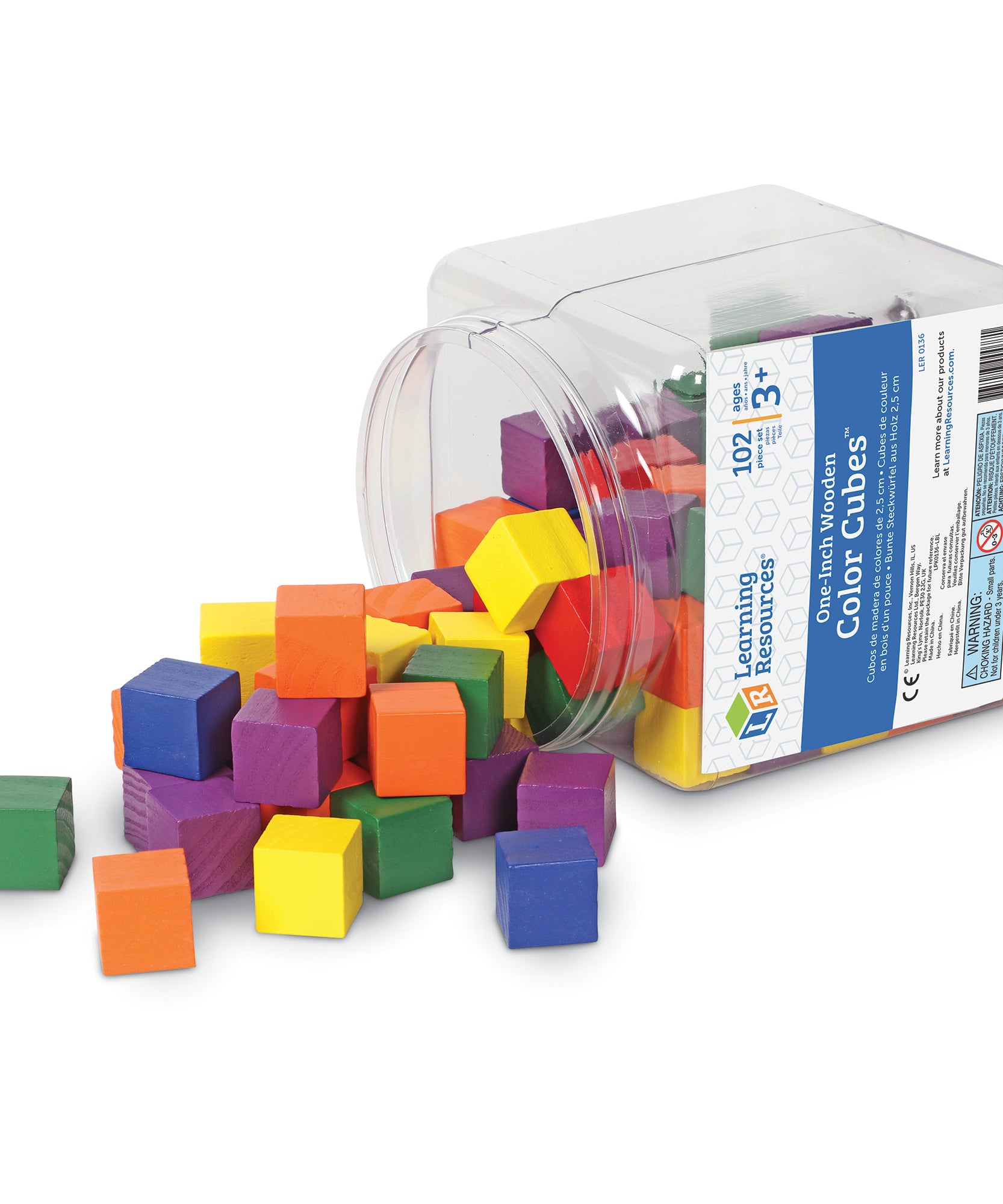 Learning Resources 1" Wooden Colour Cubes, Set of 102, Early Maths Manipulatives for Sorting, Counting & Patterns (Ages 3+)