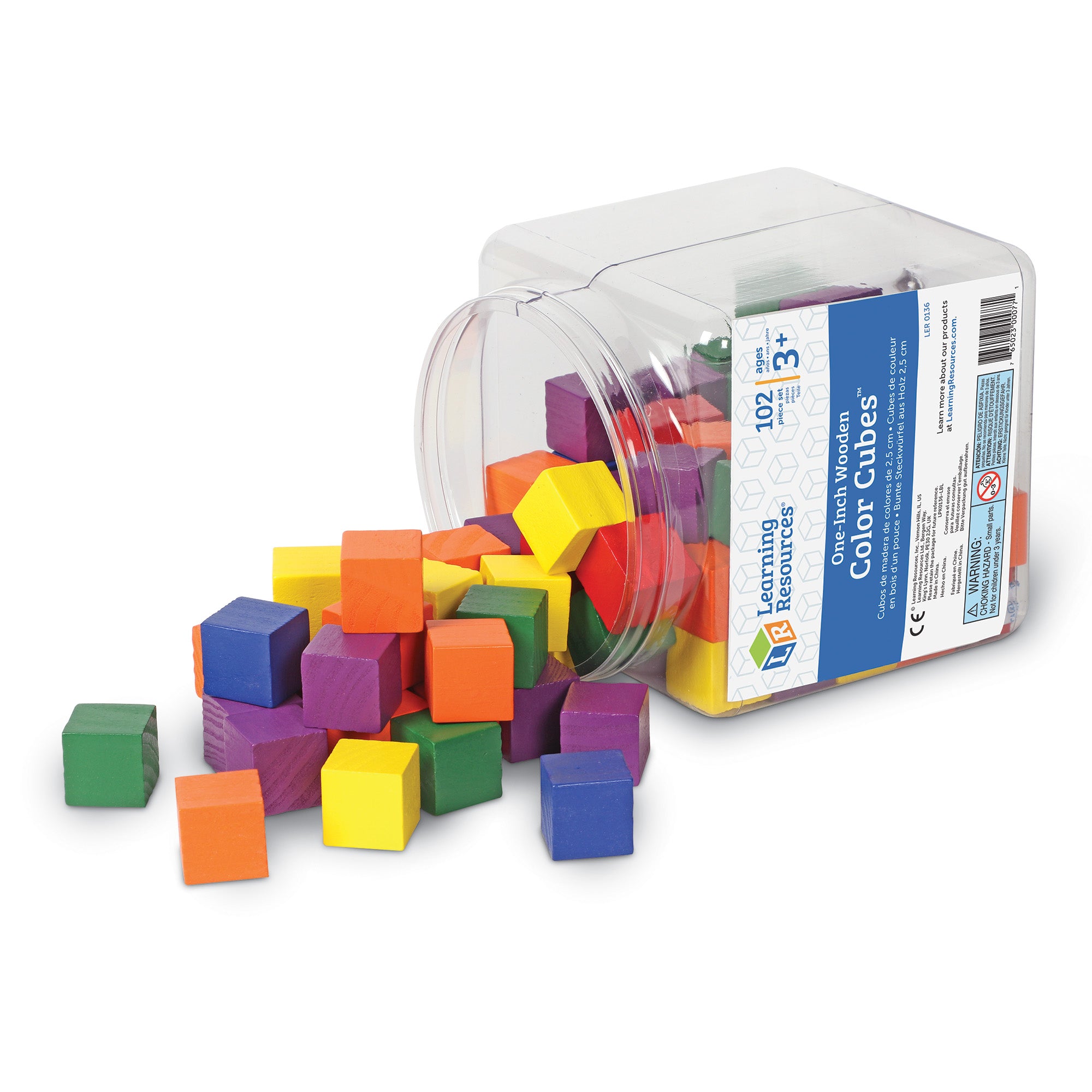 Learning Resources 1" Wooden Colour Cubes, Set of 102, Early Maths Manipulatives for Sorting, Counting & Patterns (Ages 3+)