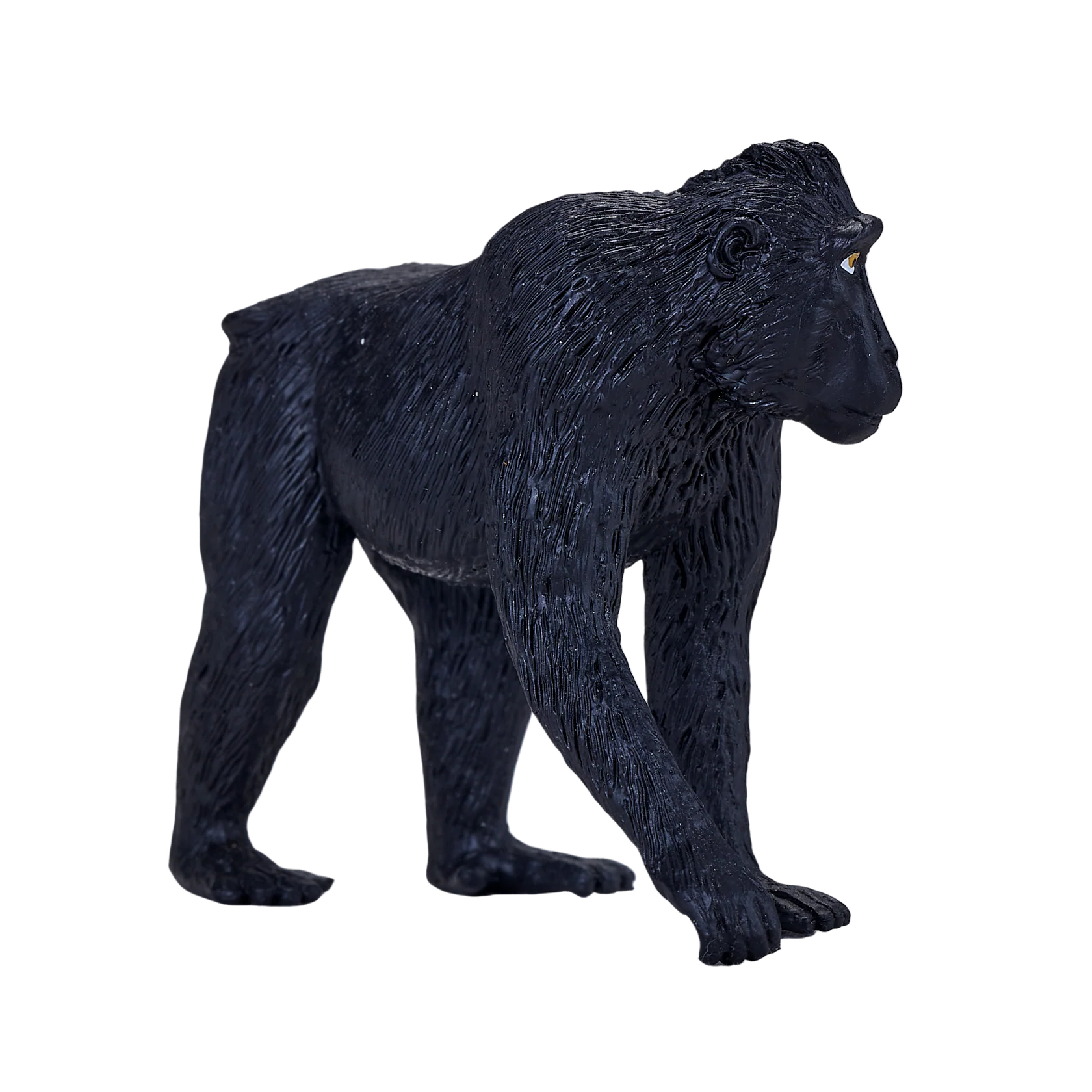 Black Crested Macaque Medium Animal Figure Toy, Realistic Jungle Wildlife Collectible for Kids