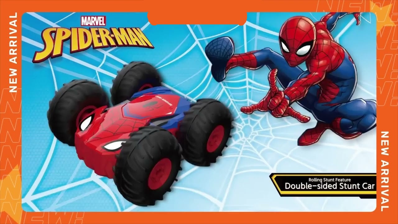 Marvel Avengers Spider-Man Stunt RC Car, Remote Control Cyclone Car with Lights, Thrilling Gift for Kids Aged 6+