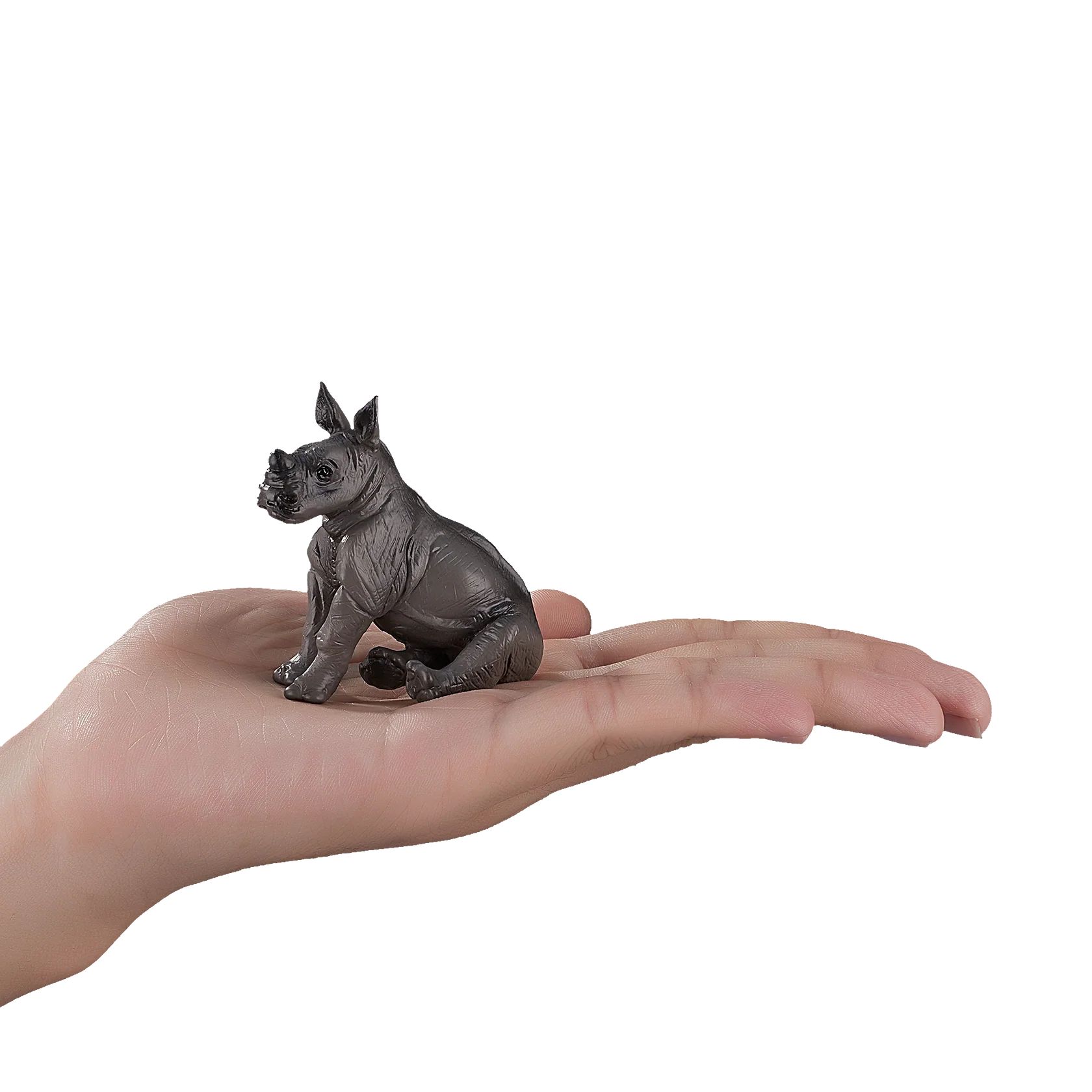 Mojo Rhino Baby Sitting Medium Animal Figure Toy, Realistic Safari Collectible for Kids