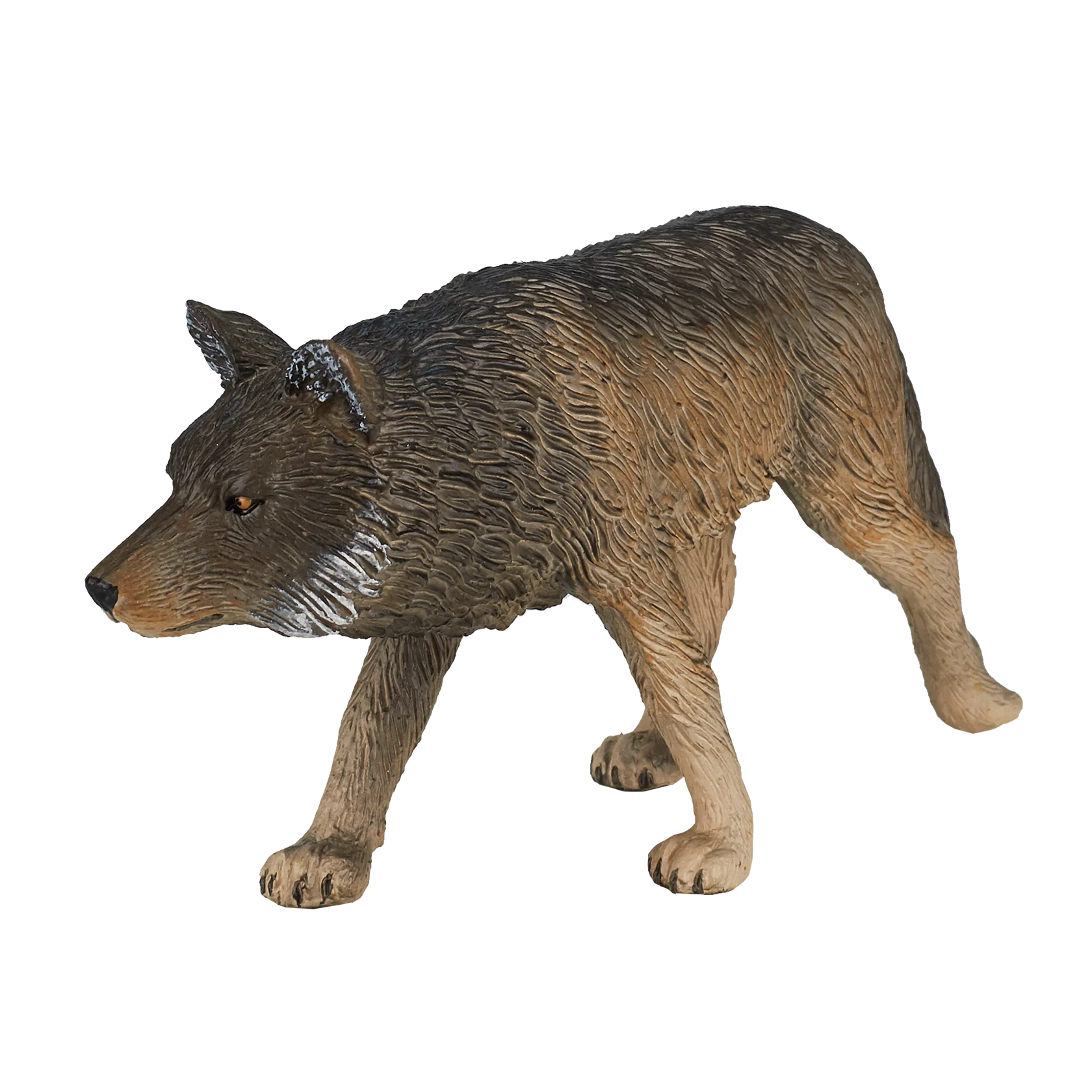 Mojo Timber Wolf Walking Medium Animal Figure Toy, Realistic Forest Wildlife Collectible for Kids