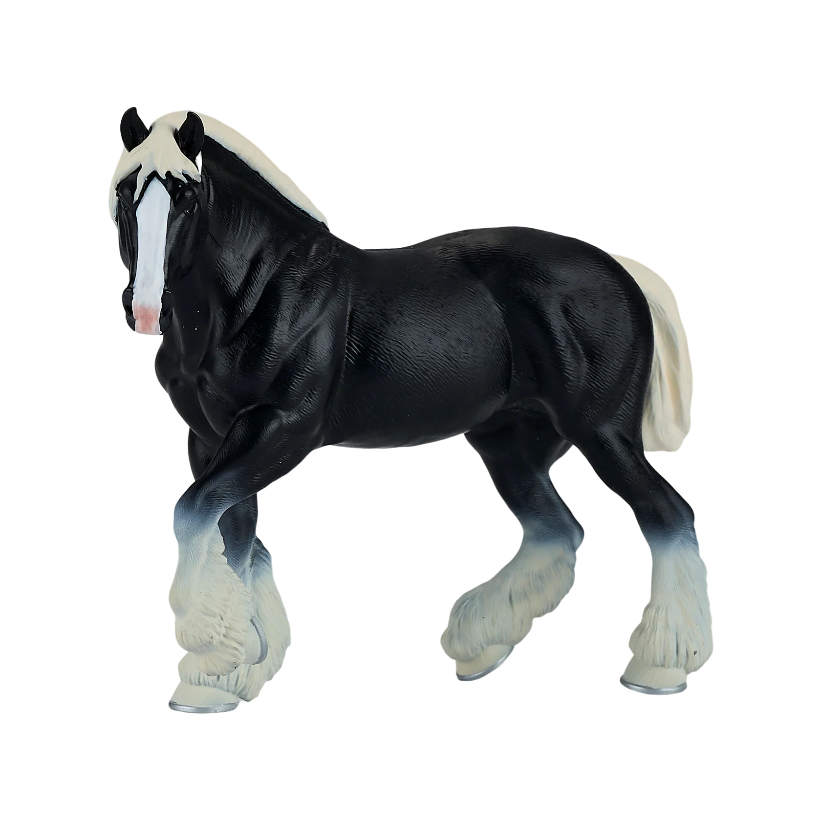 Mojo Clydesdale Horse Black XL Animal Figure Toy, Realistic Farm Horse Collectible for Kids
