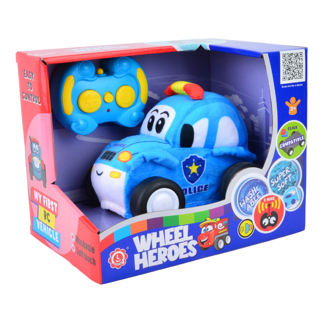 Police Plush Car, Soft Remote Control Toy with Lights and Sounds, Exciting Playtime Gift for Boys Aged 3+