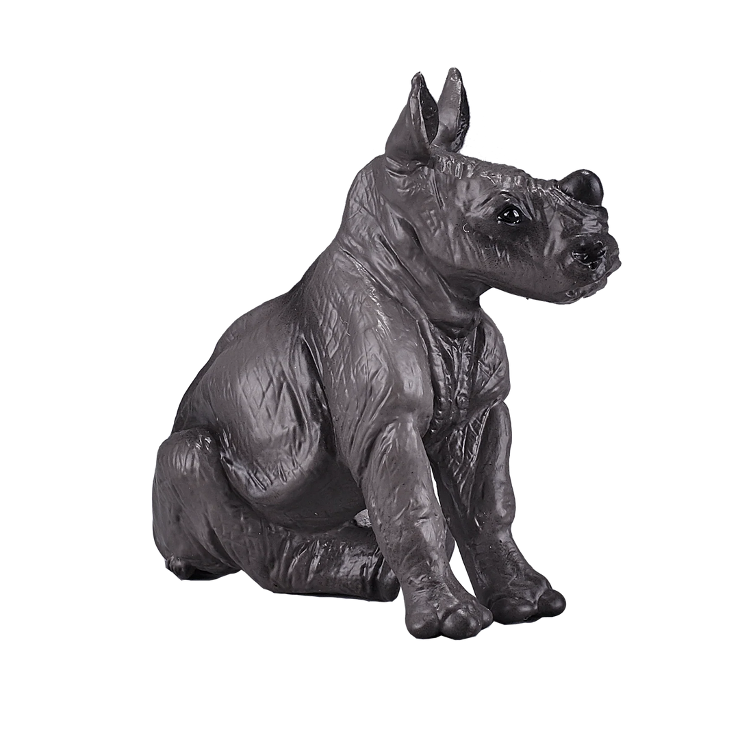 Mojo Rhino Baby Sitting Medium Animal Figure Toy, Realistic Safari Collectible for Kids