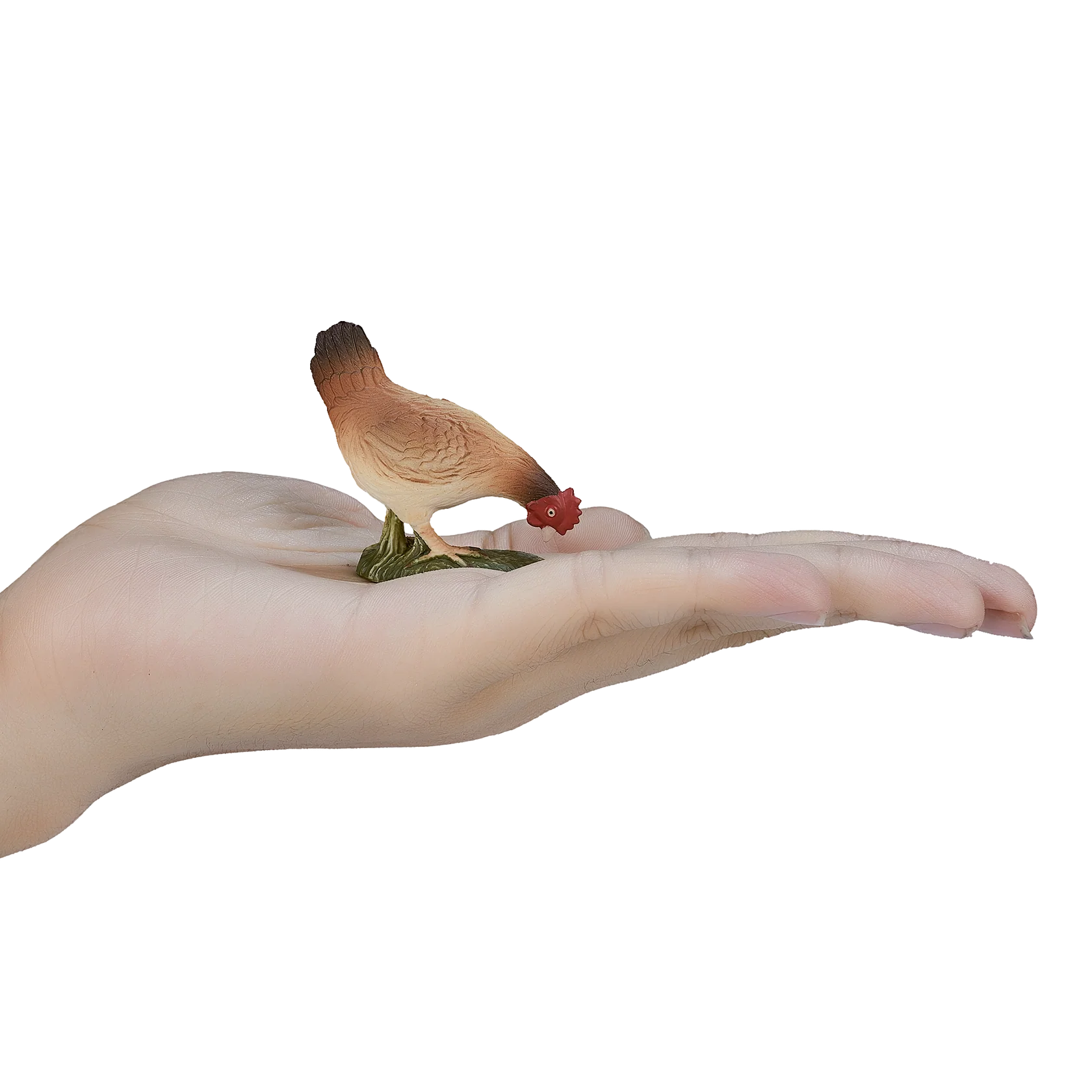 Mojo Hen Eating Small Animal Figure Toy, Detailed Farm Collectible for Children Aged 3 and Above