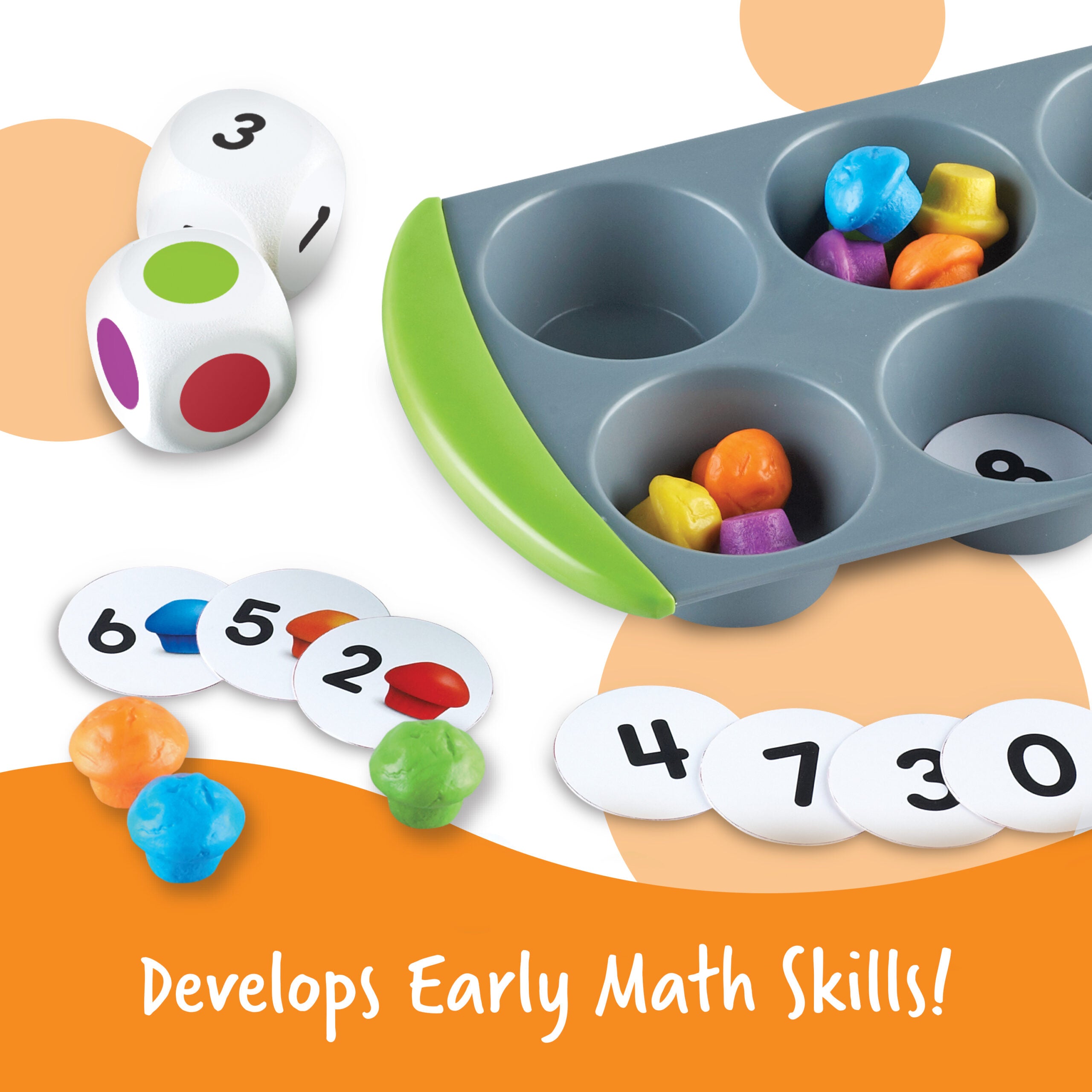 Learning Resources Mini Muffin Match Up, Hands-On Early Maths Activity Set for Colour, Number Recognition, and Fine Motor Skills, Ages 3+