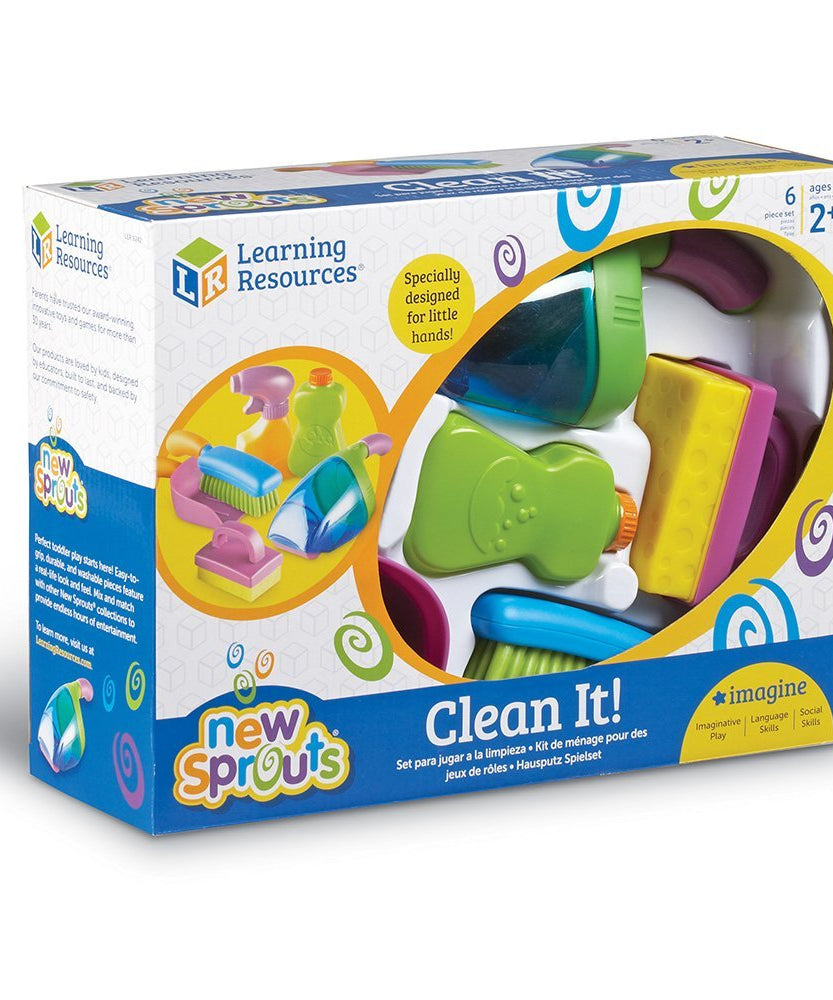 مجموعة تنظيف New Sprouts Clean It Pretend Play للأطفال الصغار من عمر سنتين فما فوق