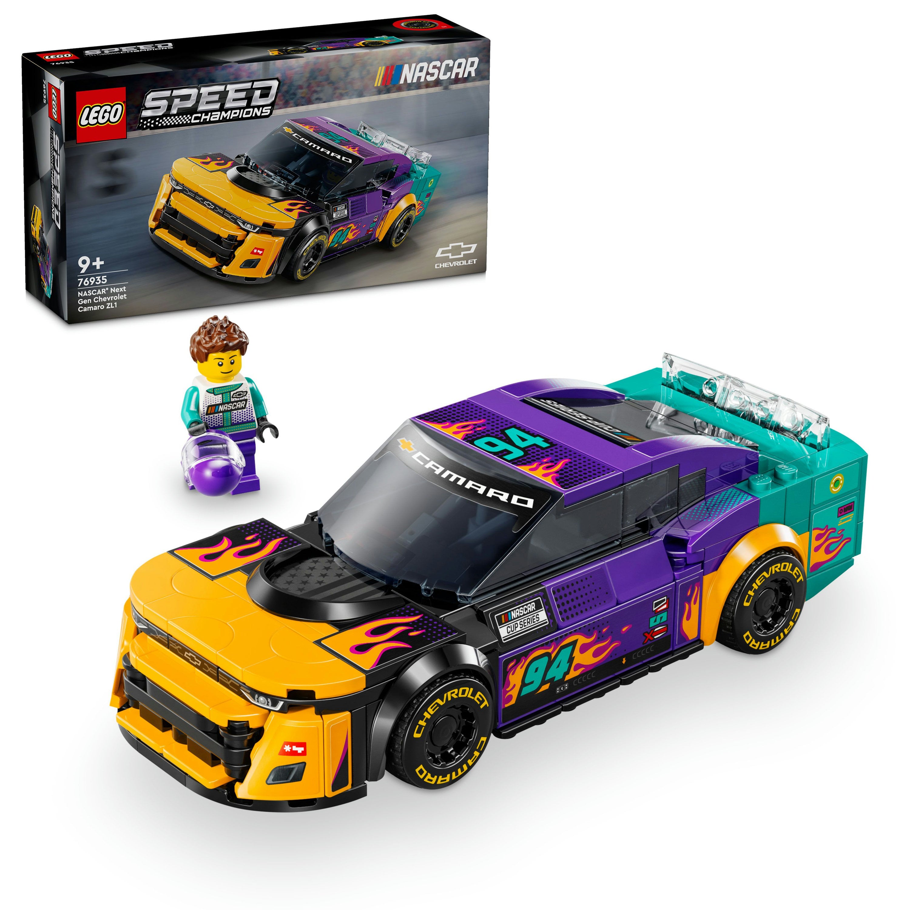 LEGO 76935 NASCAR Next Gen Chevrolet Camaro ZL1 Speed Champions Building Set for Boys 9+ Creative Racing Toy