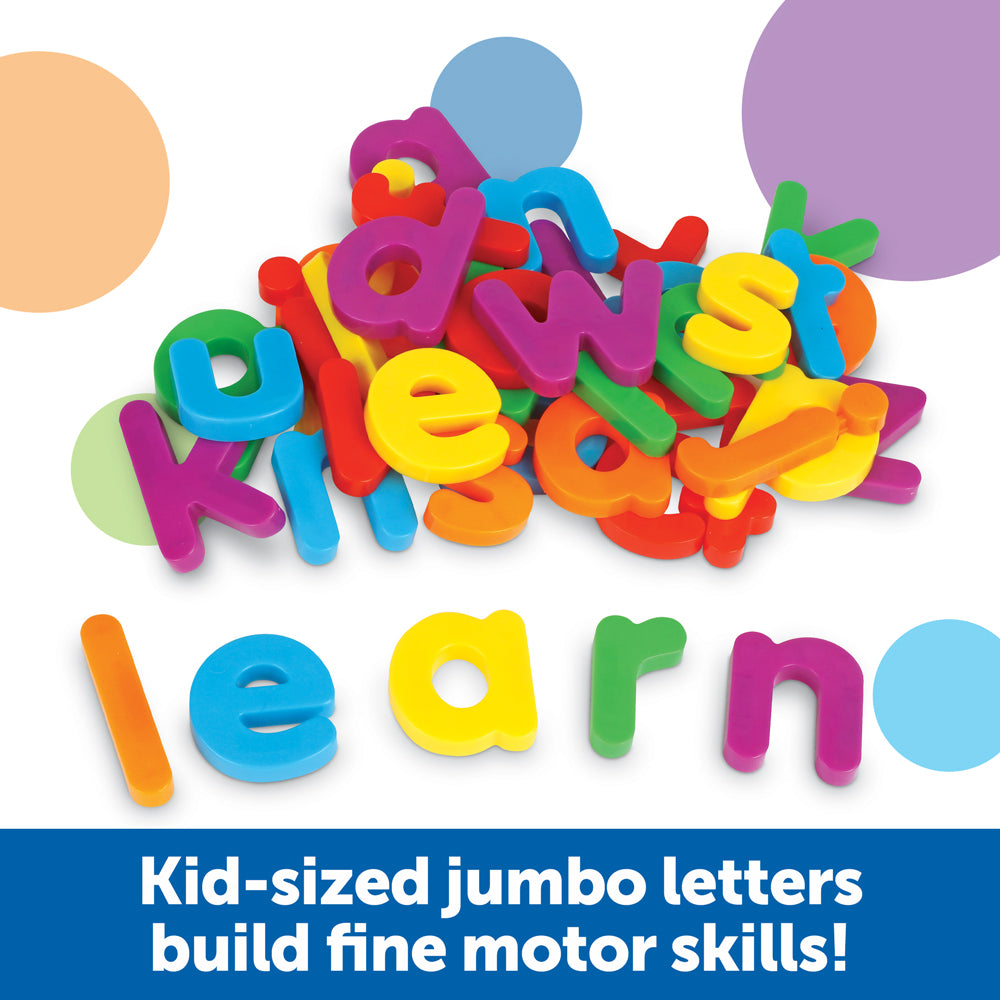 مجموعة حروف مغناطيسية صغيرة جامبو من Learning Resources، مكونة من 40 حرفًا، لتدريب الأطفال على القراءة والكتابة المبكرة، أبجدية مغناطيسية للثلاجة والسبورة البيضاء، تتضمن وعاء تخزين، مناسبة للأعمار من 3 سنوات فما فوق