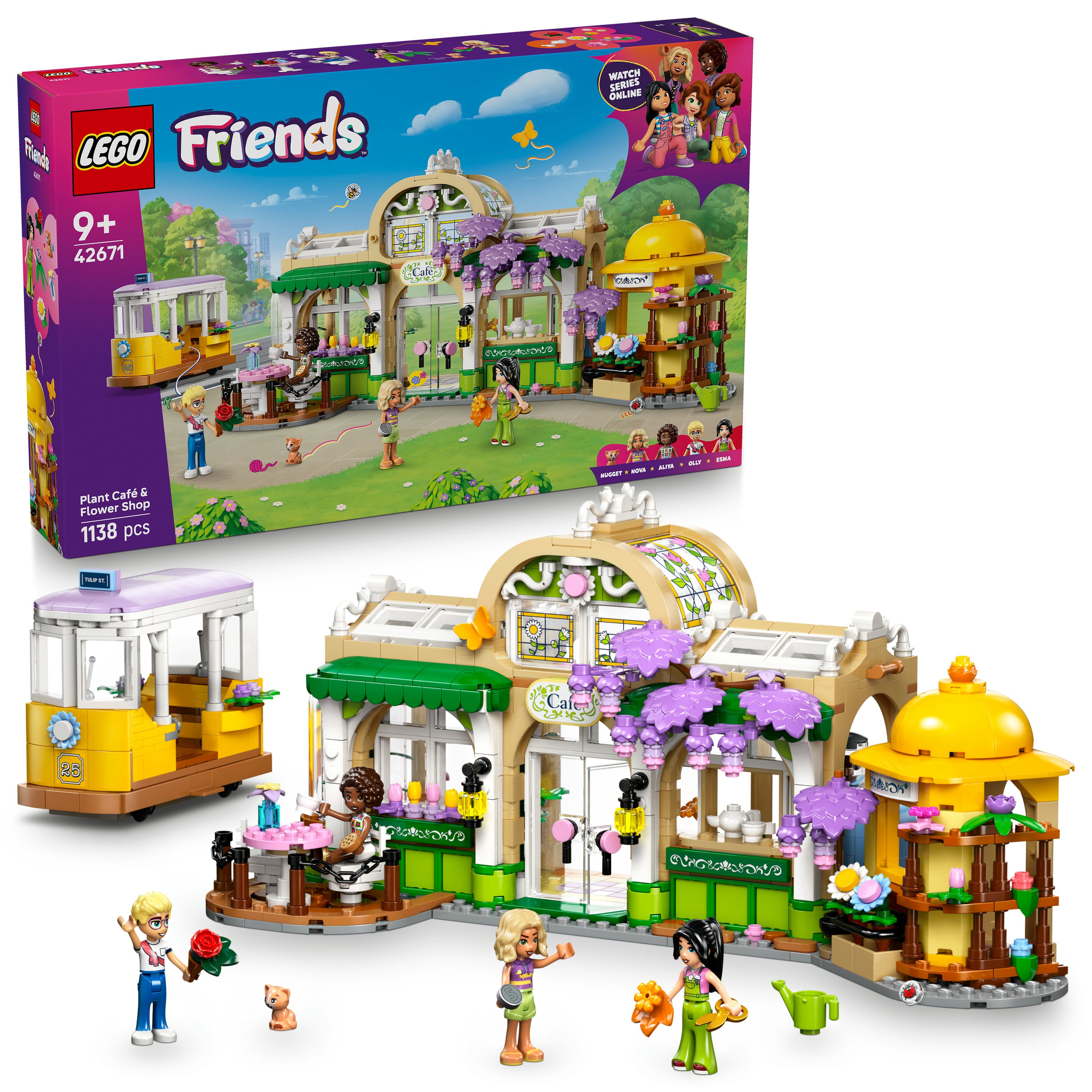 LEGO Friends 42671 Plant Café and Flower Shop V29 for Girls 9+ Creative Building Toy with Mini Figures