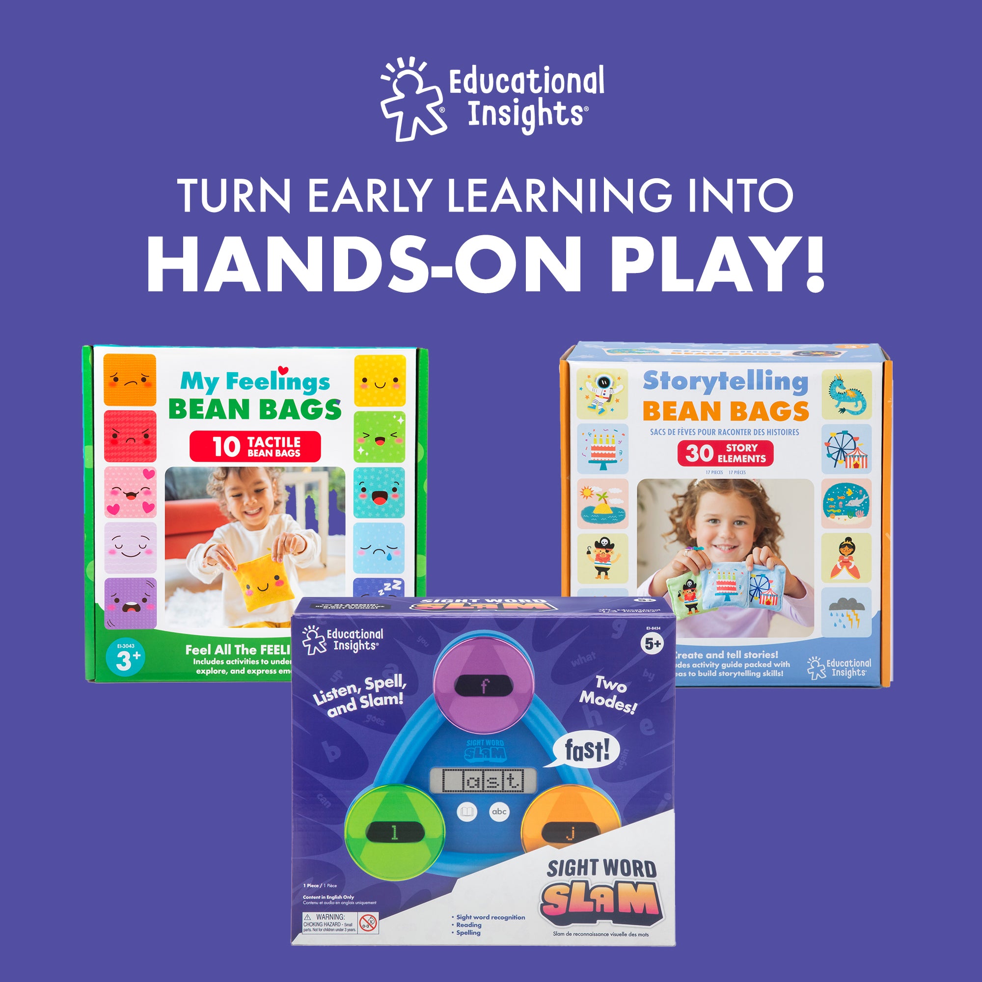 موارد التعلم - أكياس الفاصولياء - لعبة فونيكس نشطة للأطفال، 25 كيس فاصولياء مزدوج الوجهين مع 50 كلمة بصرية، لعبة تعليمية عن طريق اللمس للمفردات وطلاقة القراءة والمهارات الحركية، للأعمار من 3 سنوات فما فوق