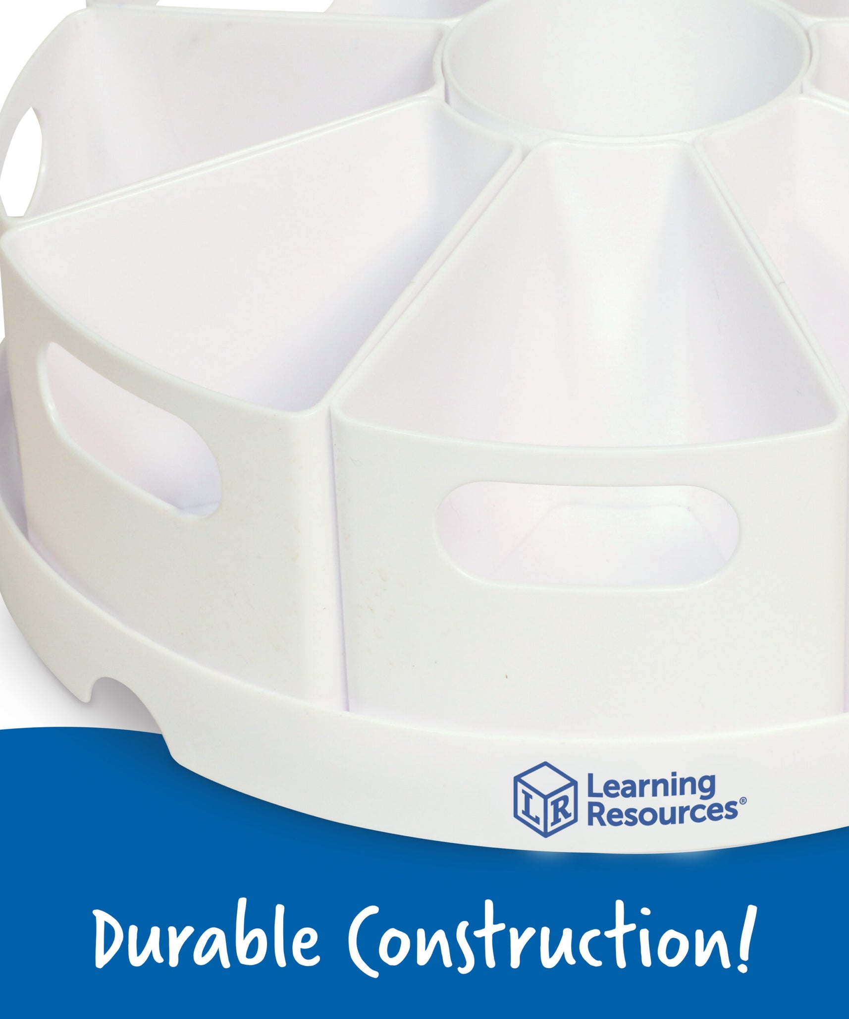 مركز تخزين Create-a-Space من Learning Resources، أبيض، منظم مكتب دوار مع 8 حاويات قابلة للإزالة، حل تخزين للفصول الدراسية والمكتب المنزلي