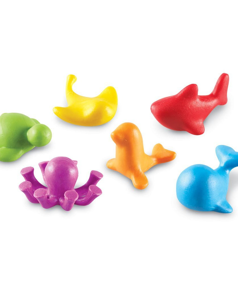 Learning Resources Under the Sea Ocean Counters, Set of 72, Colourful Ocean Animal Counters, Early Maths Skills, Sorting and Counting, Ages 3+, Storage Tub Included