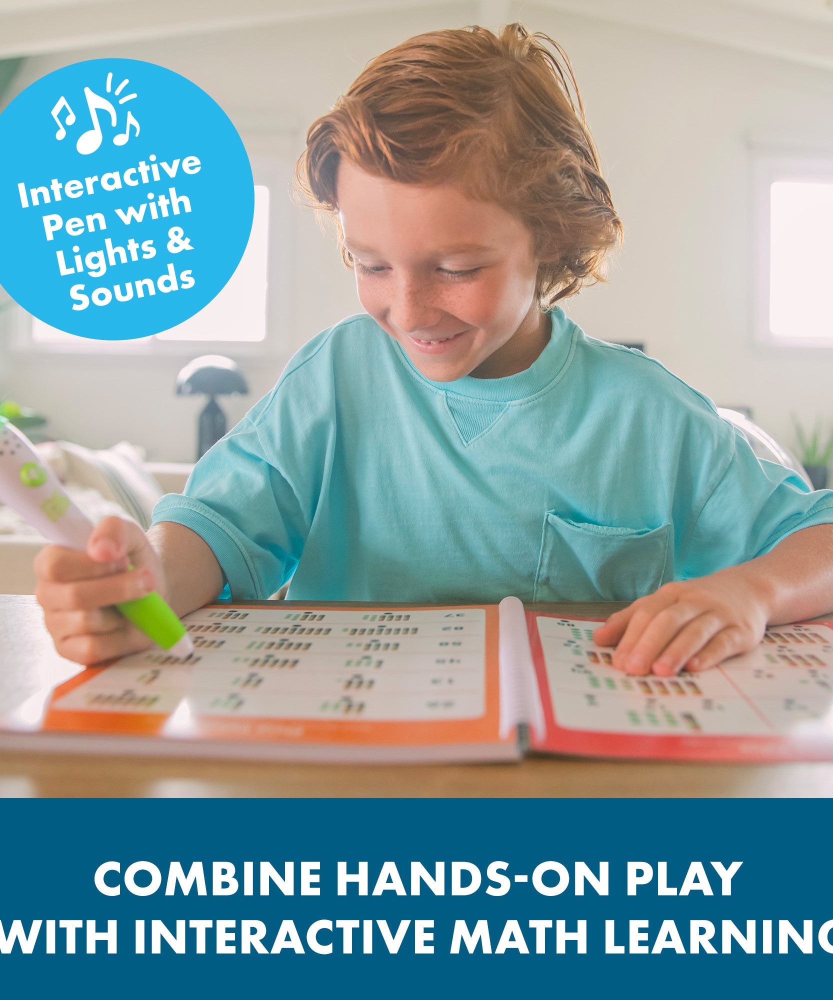 مصادر التعلم - النقاط الساخنة - دعونا نتعلم الرياضيات - الصف الأول، كتاب تمارين تفاعلي يحتوي على 50 صفحة أنشطة وقلم ناطق، مناسب للأعمار من 6 سنوات فما فوق