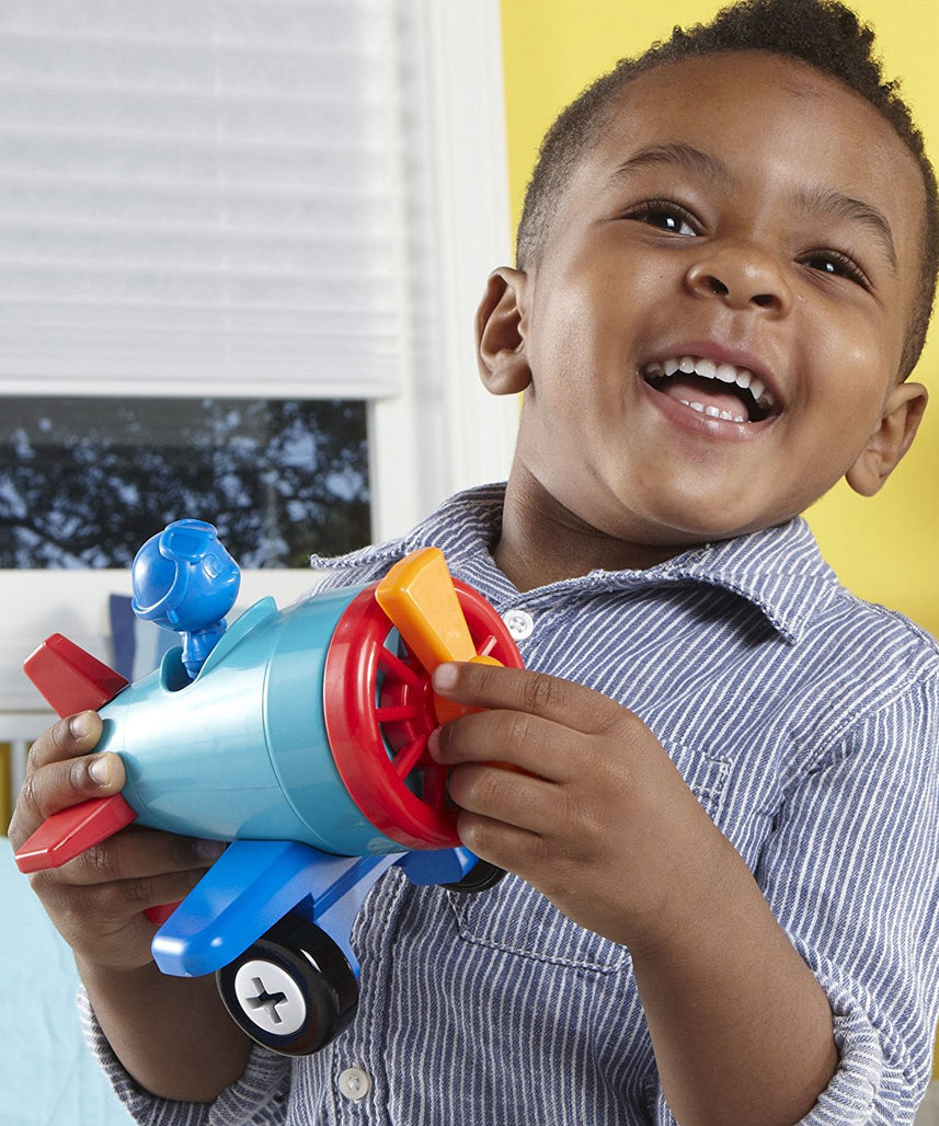 Learning Resources 1-2-3 Build It Car Plane Boat, 3-in-1 Vehicle Construction Toy for Toddlers, Fine Motor Skills and Early Engineering Play, Ages 2+