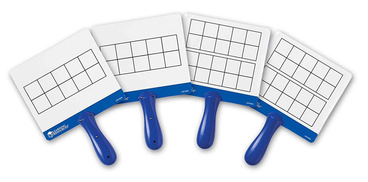 Learning Resources Magnetic Ten Frame Answer Boards, Set of 4 Double-Sided Boards with 100 Magnetic Disks, Early Maths Learning for Ages 5 Plus