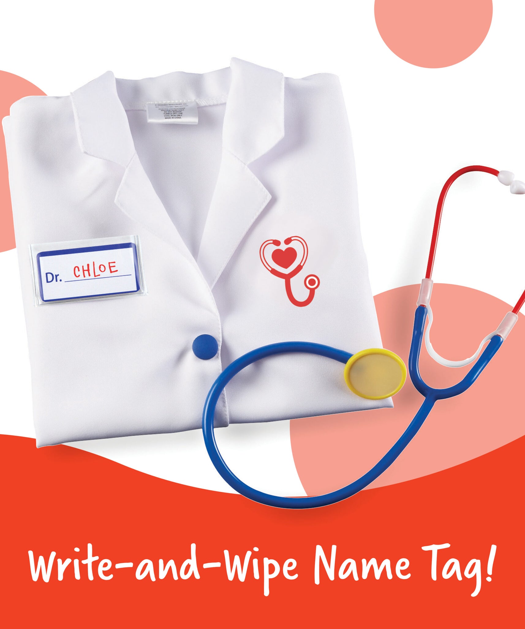 مجموعة ألعاب الطبيب من Learning Resources، زي طبيب للأطفال مع معطف وسماعة طبية وشارة اسم، لعبة تنكرية للأعمار من 3 إلى 6 سنوات