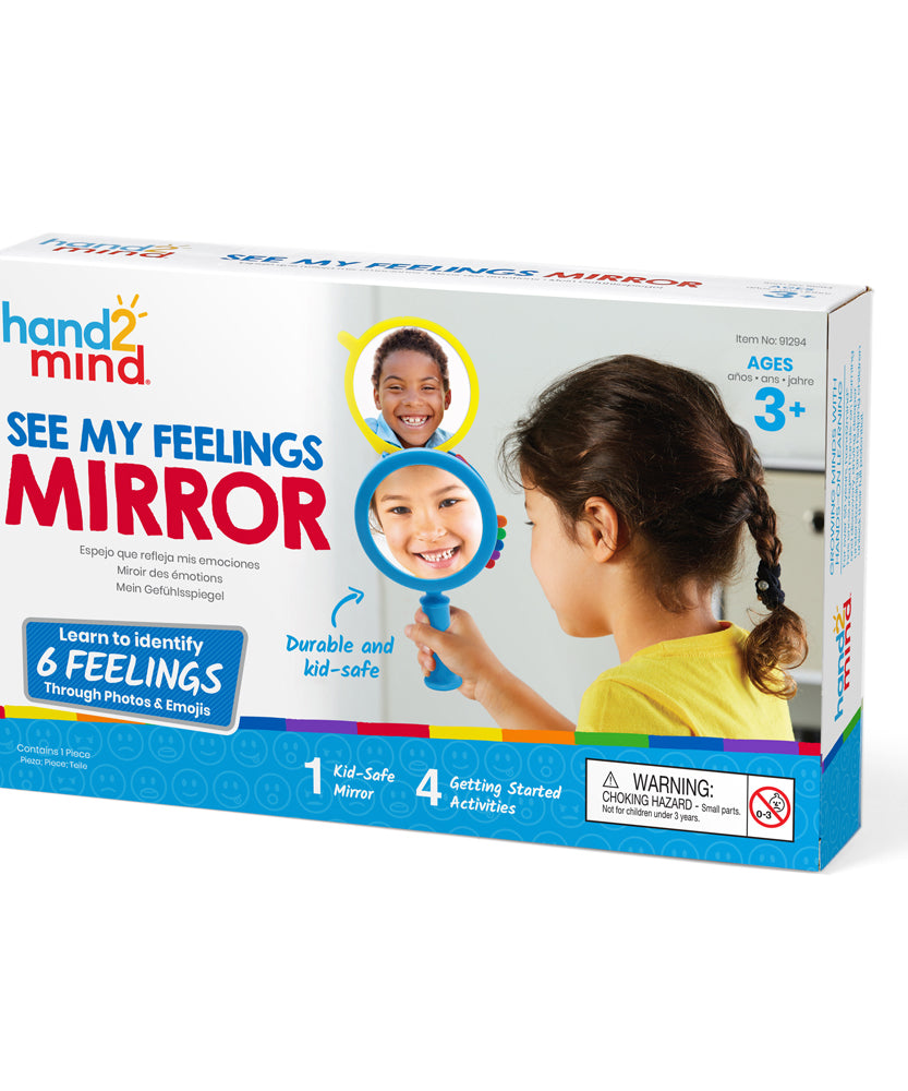 موارد التعلم: انظر إلى مرآة مشاعري، أداة للوعي العاطفي للأطفال مع شرائح المشاعر الحقيقية، للأعمار من 3 سنوات فما فوق