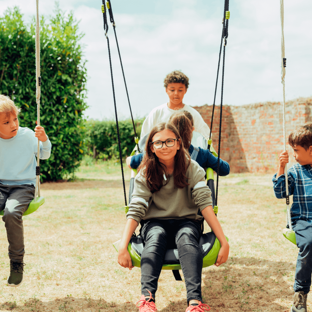 Plum® Bison Wooden Climbing Frame, FSC® Certified Garden Playcentre, Swings, Slides, Climbing Wall & Sand Pit, Outdoor Play Set, Ages 3+