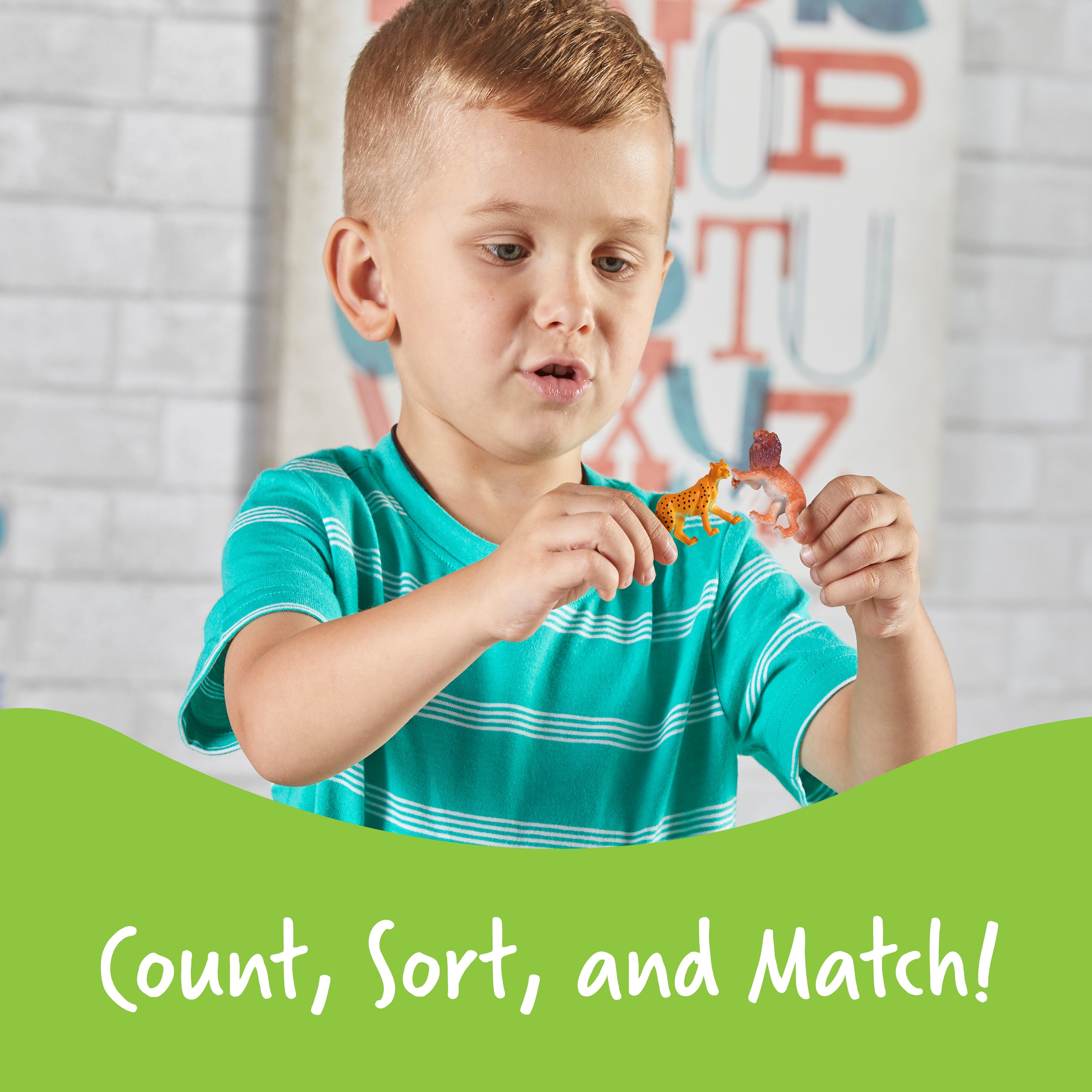 Learning Resources Jungle Animal Counters, Set of 60, Colourful & Realistic Jungle Animal Figures for Counting, Sorting & Imaginative Play, Includes Storage Bucket & Animal Fun Facts, Ages 3+