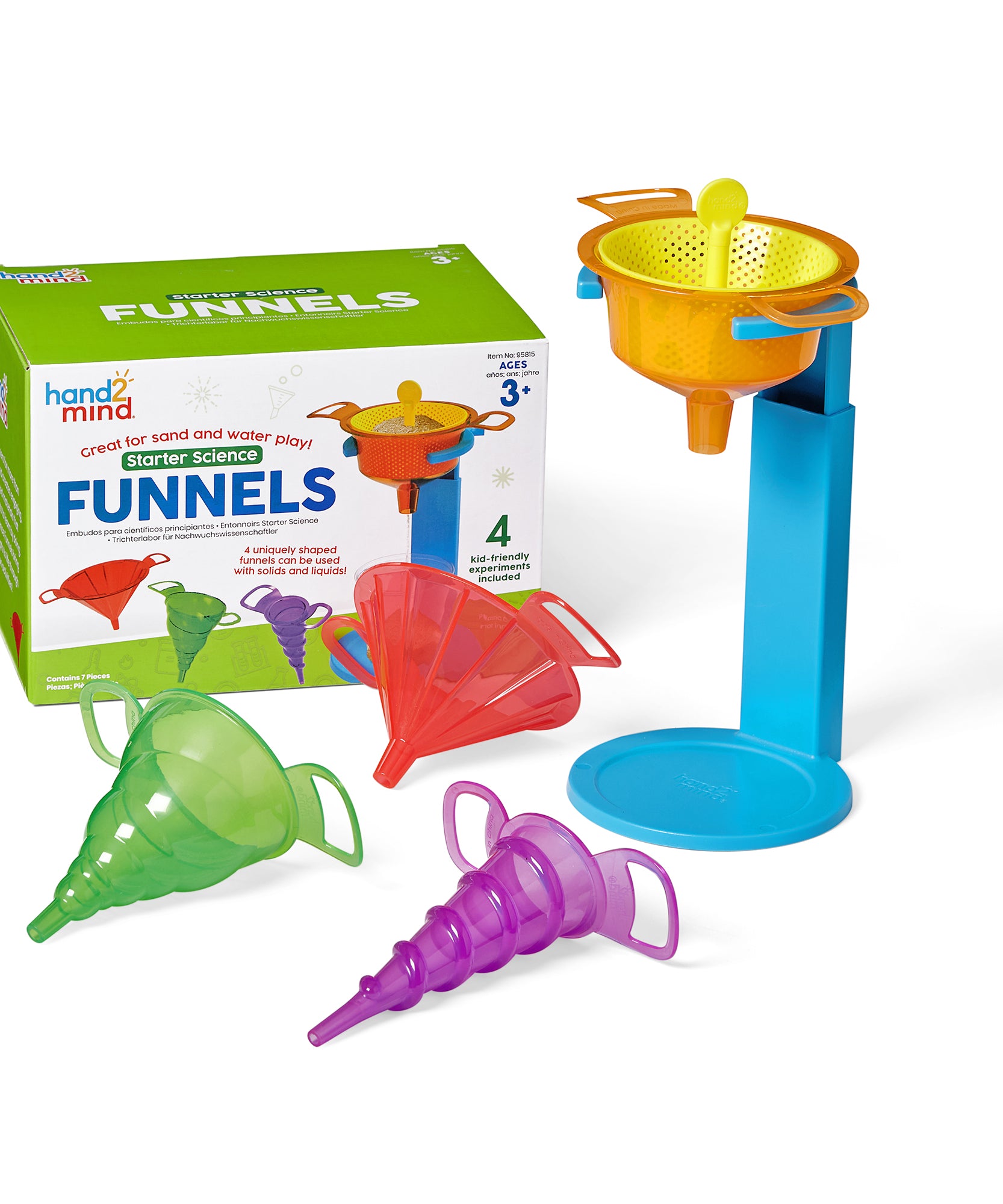 مجموعة قمع العلوم للمبتدئين من Learning Resources، مكونة من 6 قطع من معدات المختبر الآمنة للأطفال لاستكشاف العلوم في المراحل المبكرة، مثالية للسوائل والمواد الصلبة، لعبة STEM للأعمار من 3 سنوات فما فوق